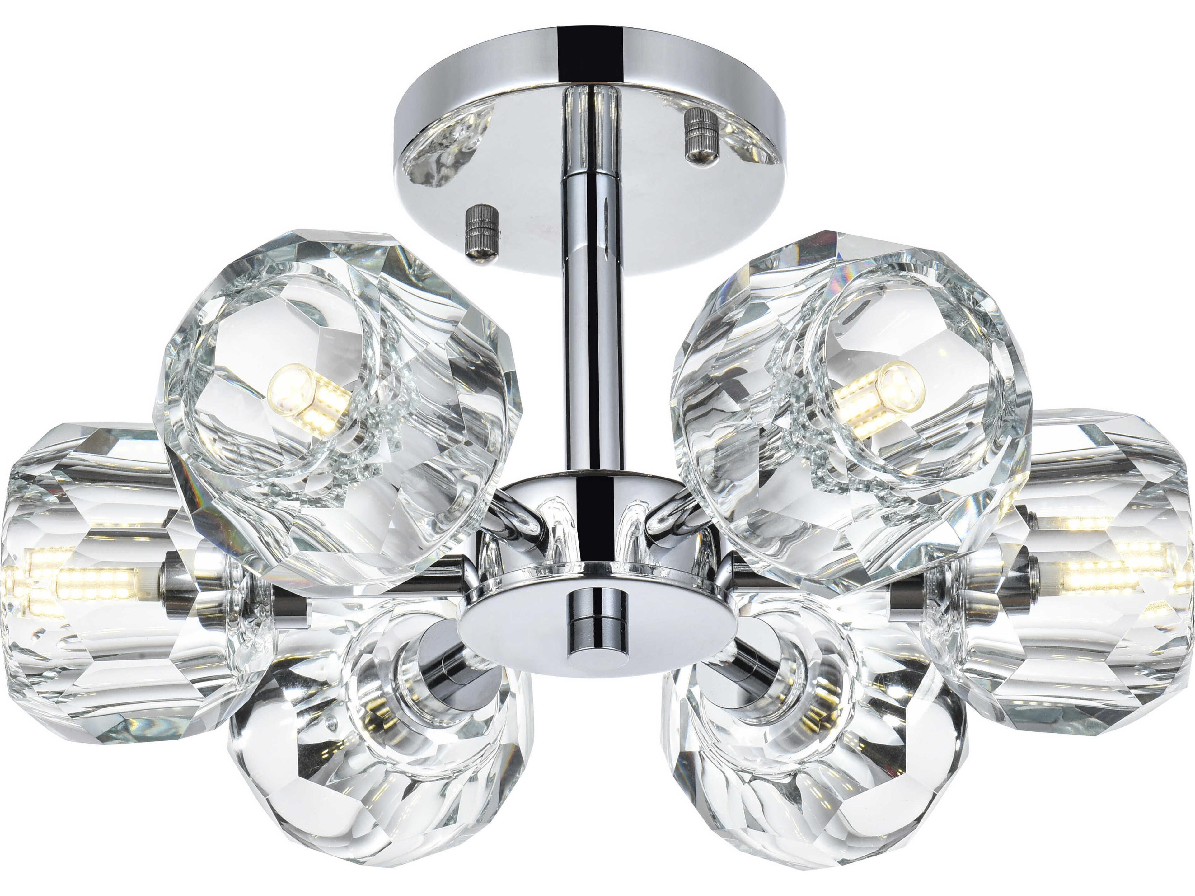 Elegant Lighting Eren 6-Light Chrome Semi Flush Mount