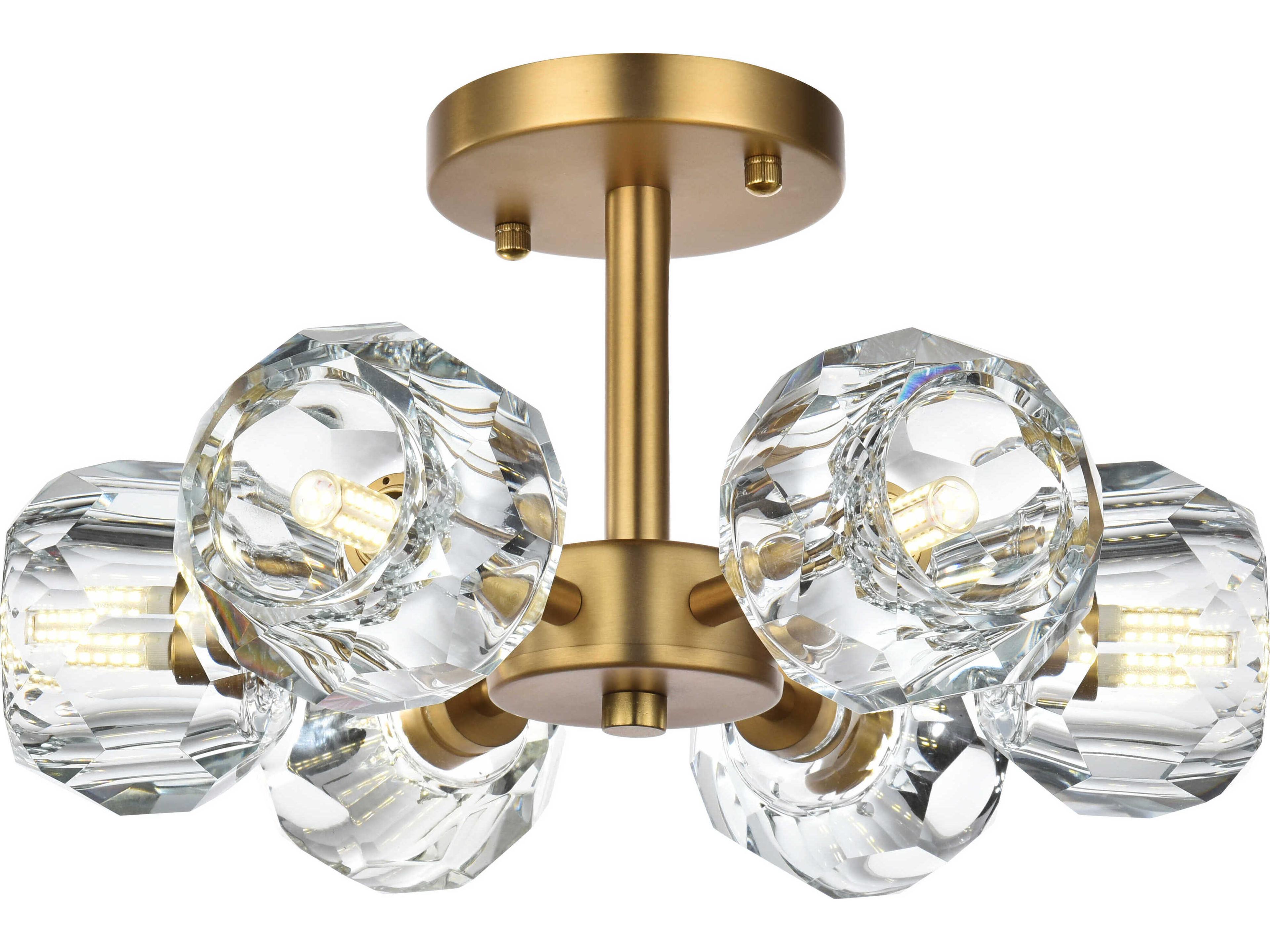 Eren 6-Light Satin Gold Semi Flush Mount