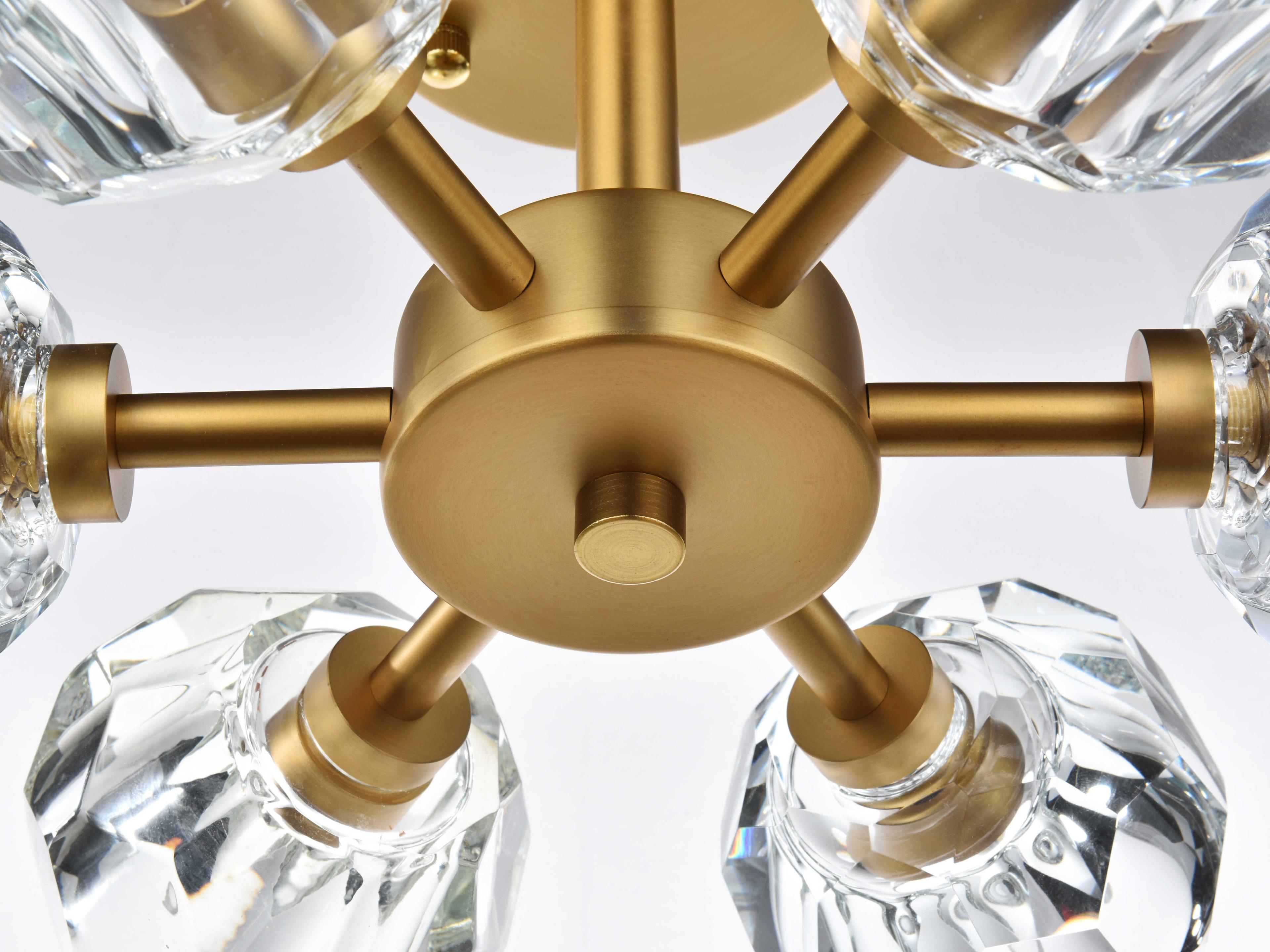 Elegant Lighting Eren 6-Light Satin Gold Semi Flush Mount