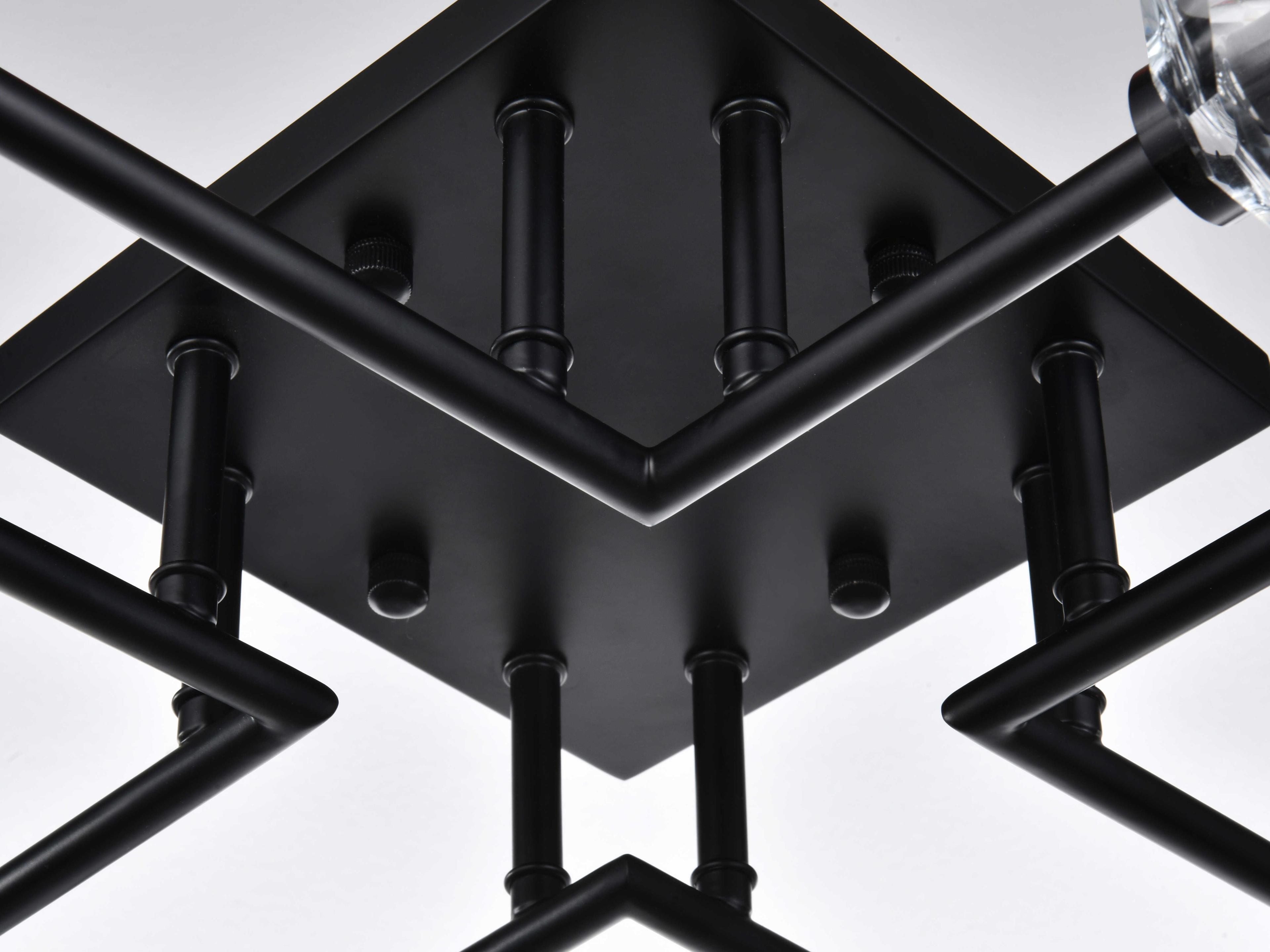 Elegant Lighting Eren 8-Light Black Semi Flush Mount