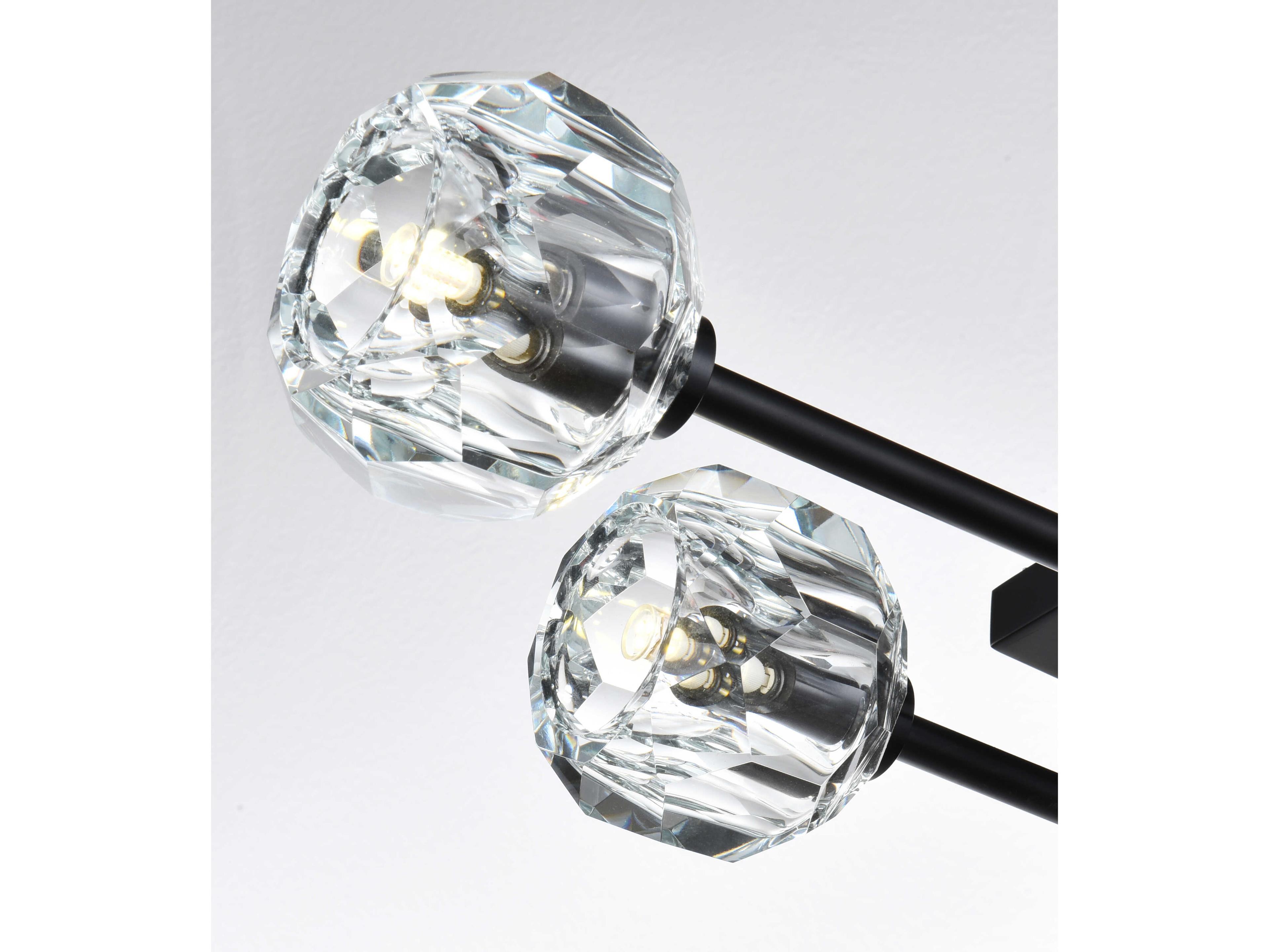 Elegant Lighting Eren 8-Light Black Semi Flush Mount