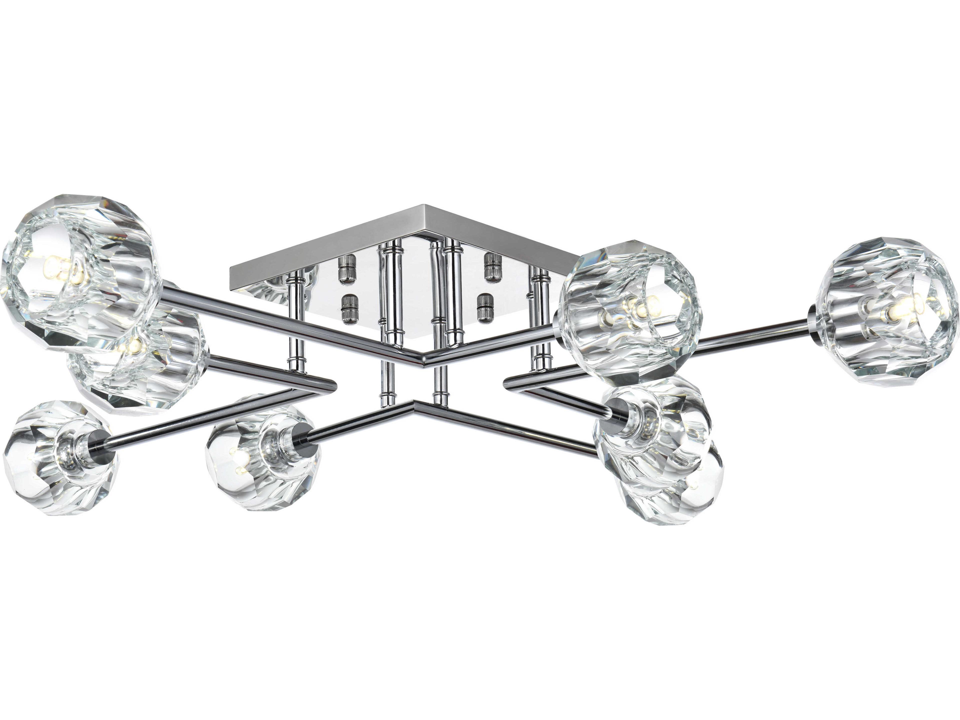 Eren 8-Light Chrome Semi Flush Mount