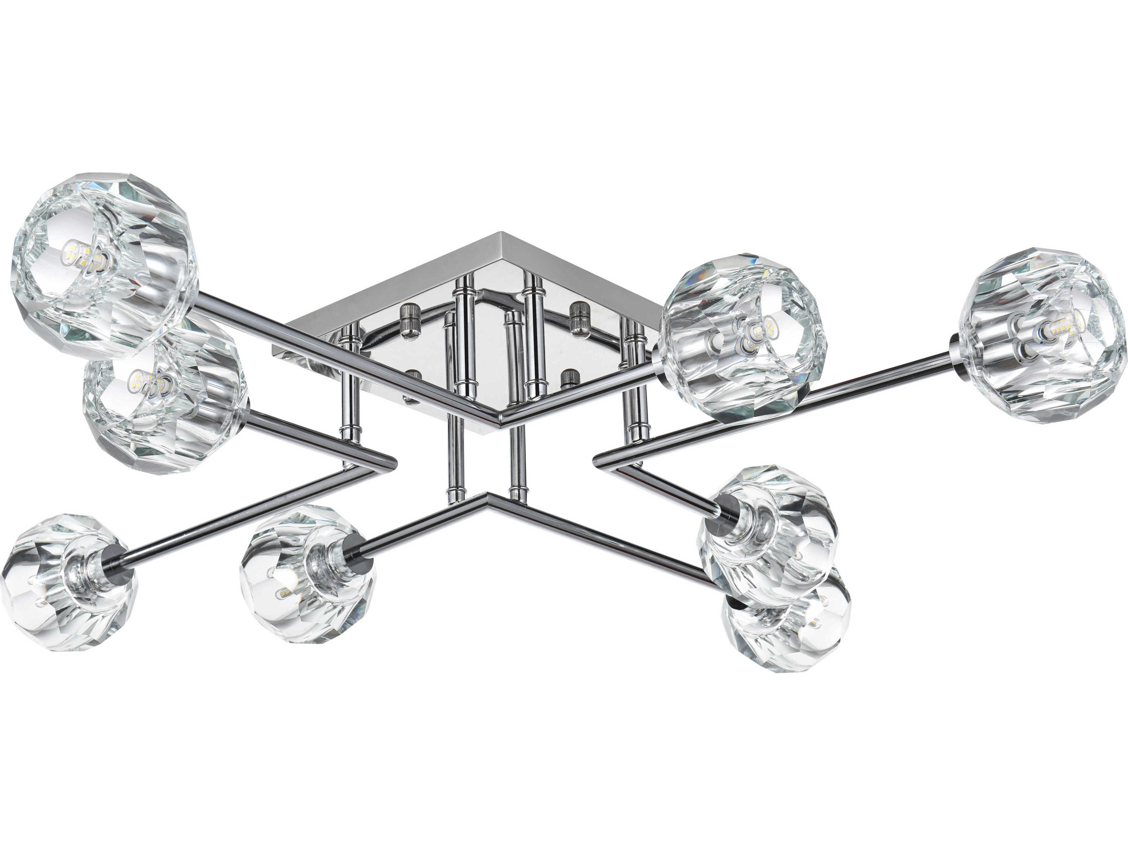 Elegant Lighting Eren 8-Light Chrome Semi Flush Mount