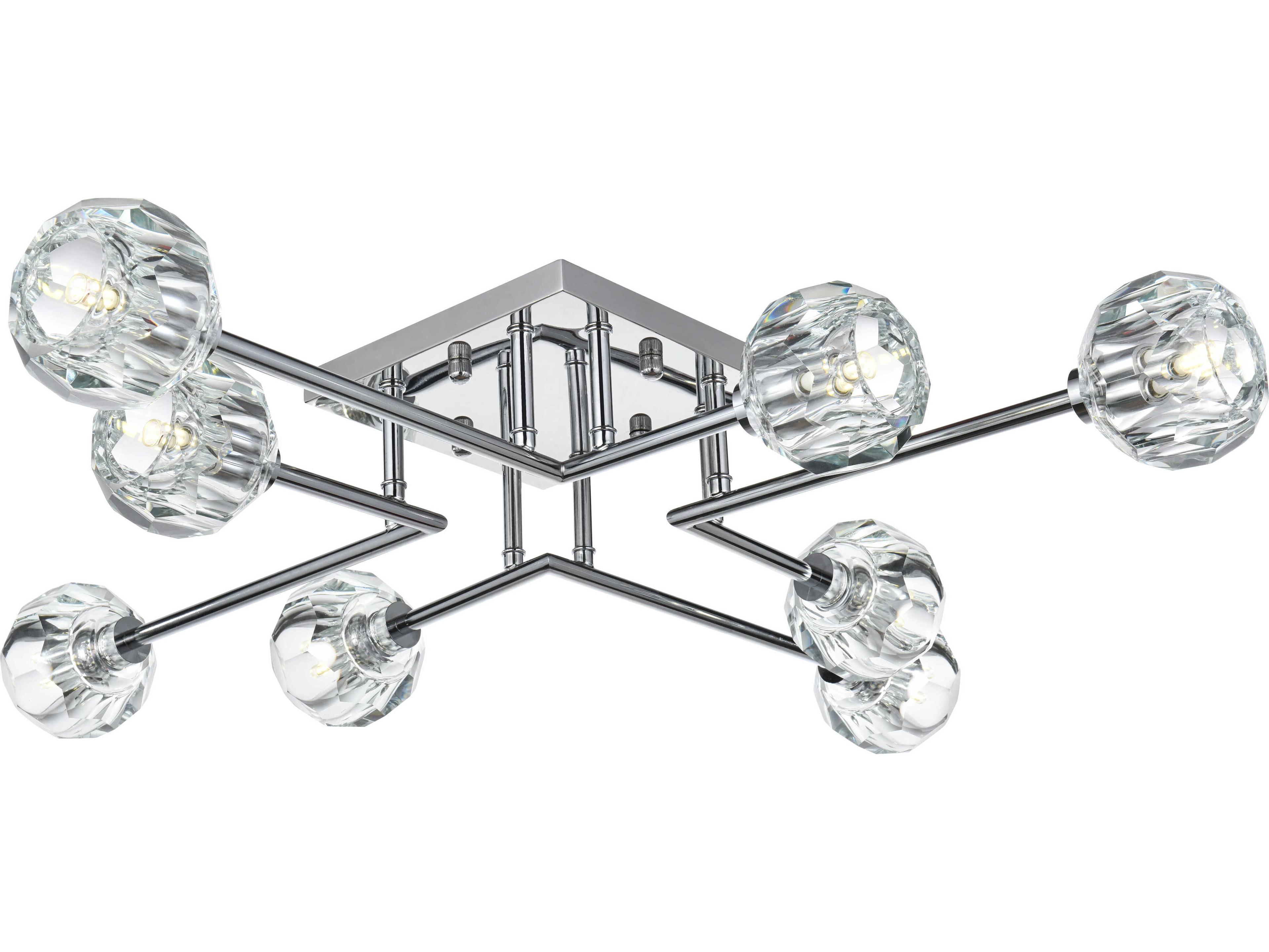 Elegant Lighting Eren 8-Light Chrome Semi Flush Mount