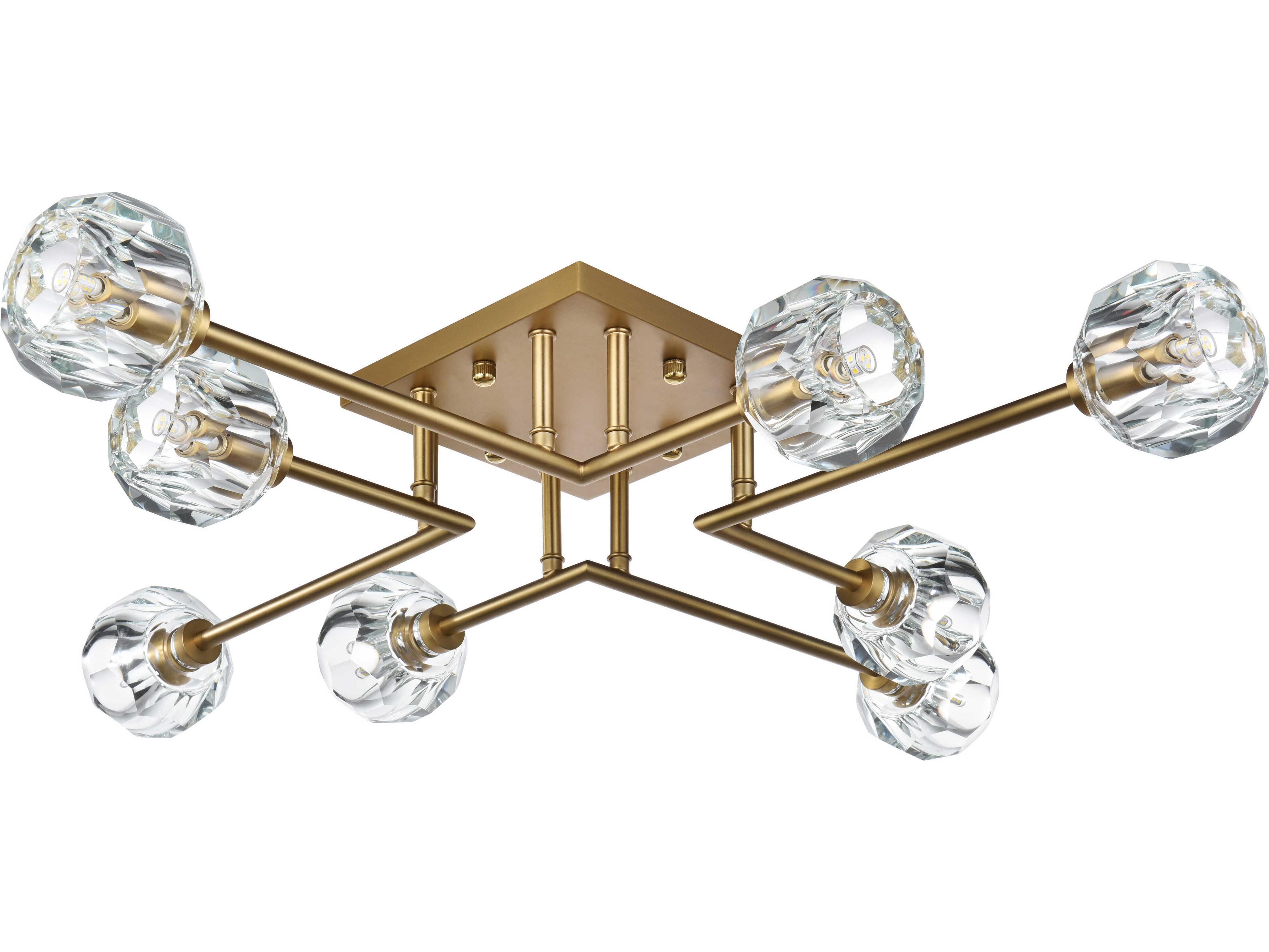 Elegant Lighting Eren 8-Light Satin Gold Semi Flush Mount