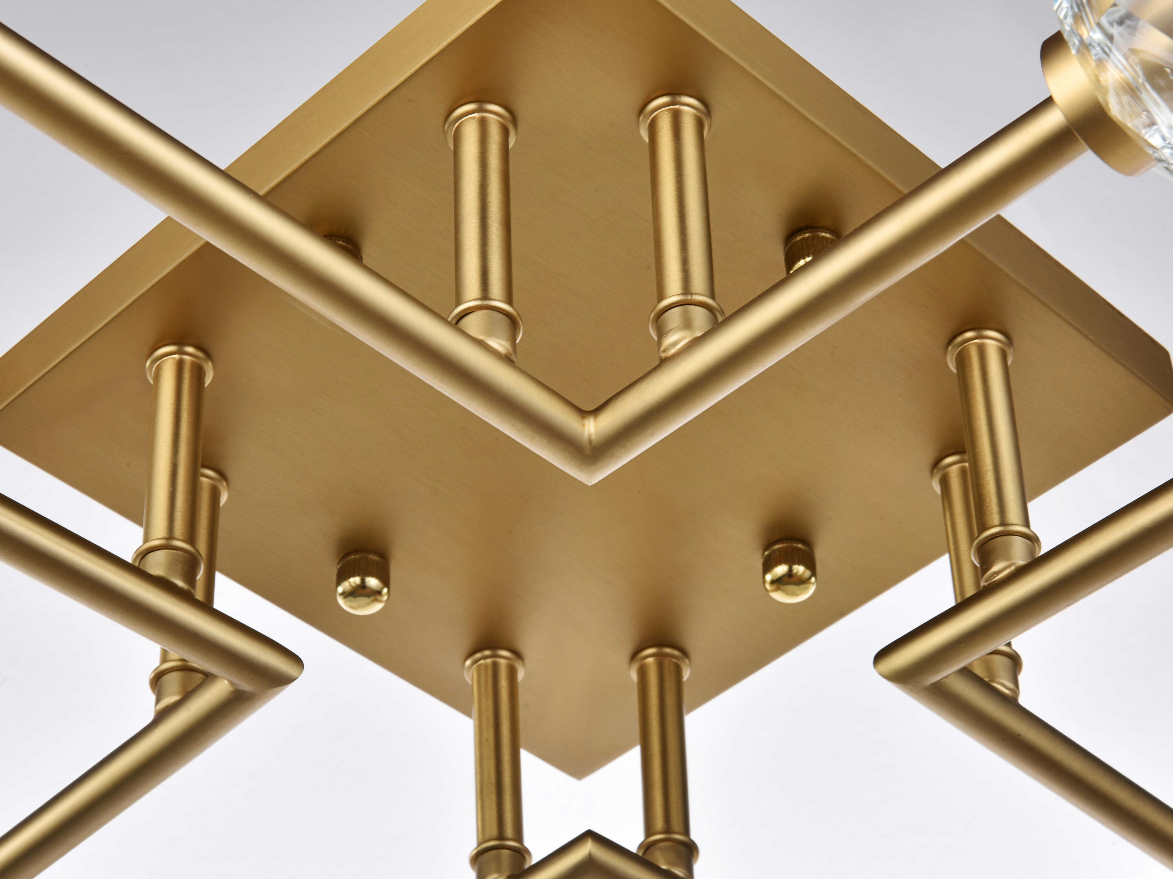 Elegant Lighting Eren 8-Light Satin Gold Semi Flush Mount