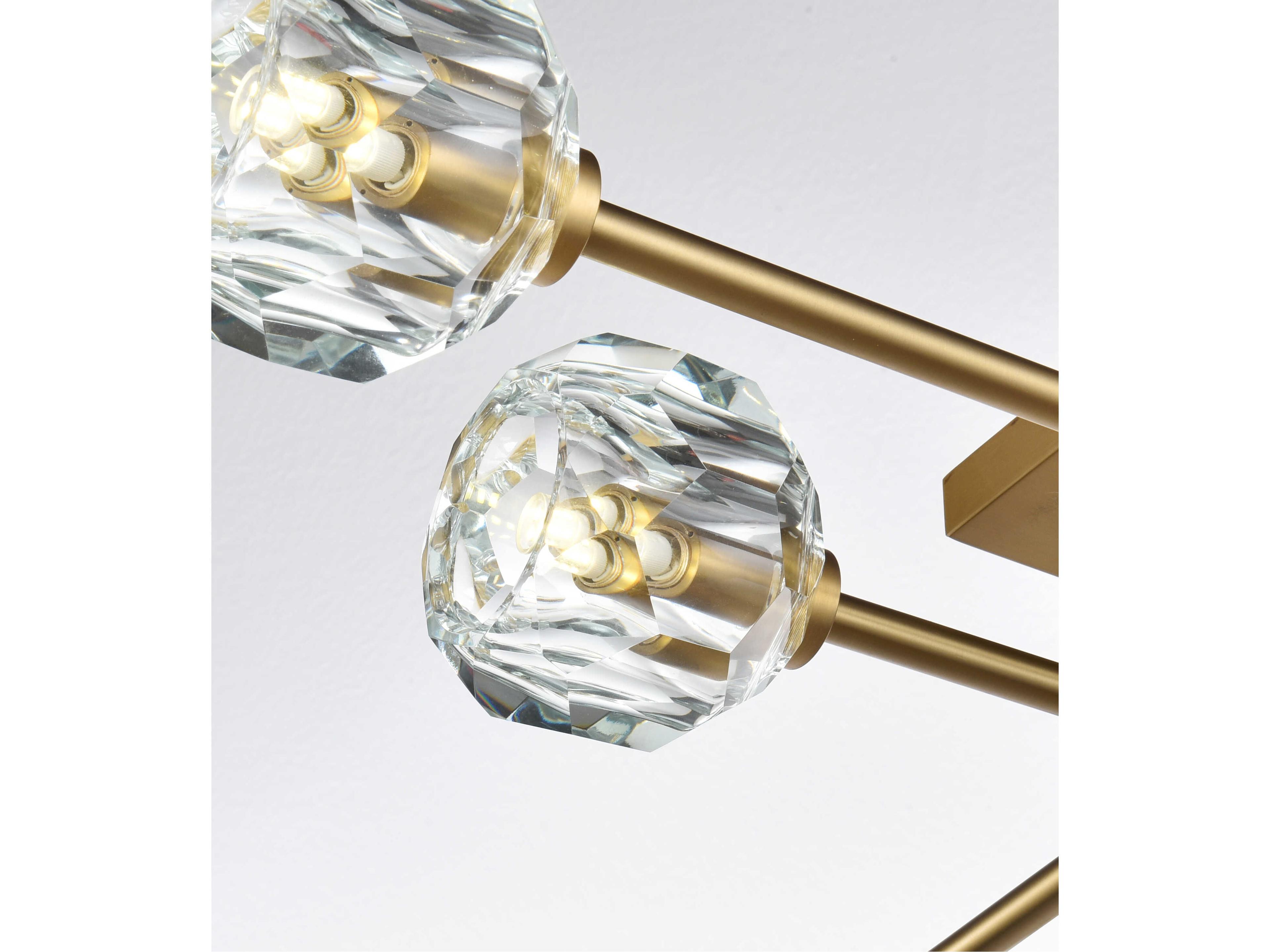 Elegant Lighting Eren 8-Light Satin Gold Semi Flush Mount