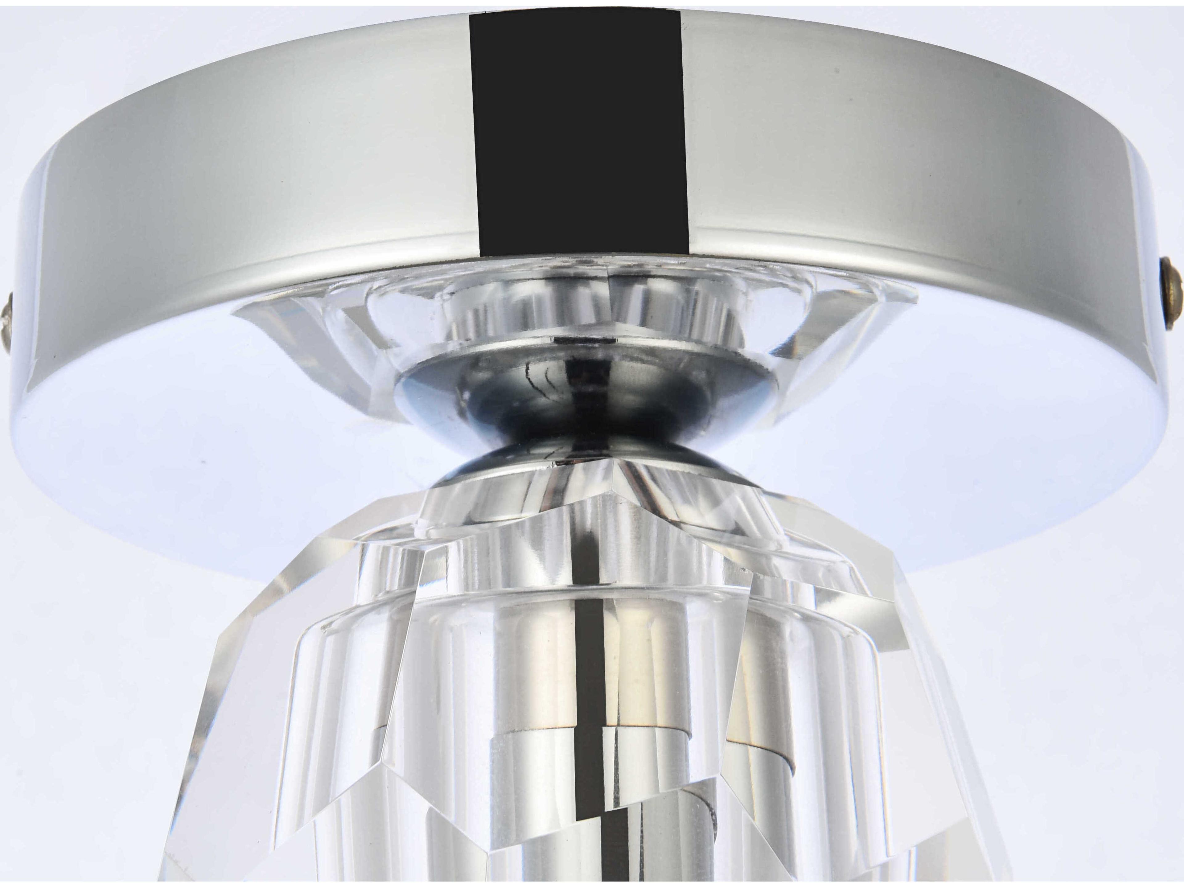Elegant Lighting Eren 1-Light Chrome Crystal Glass Geometric Flush Mount