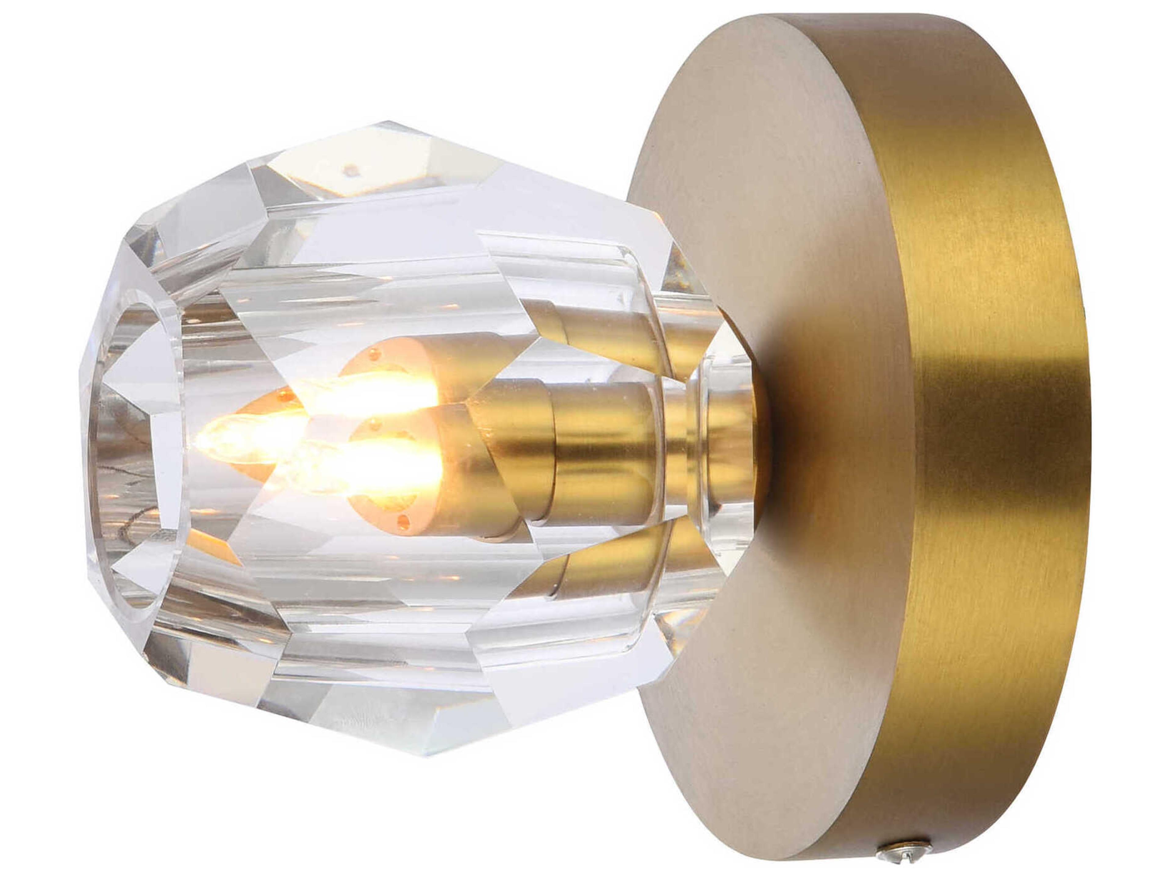 Elegant Lighting Eren 1-Light Gold Crystal Glass Geometric Flush Mount