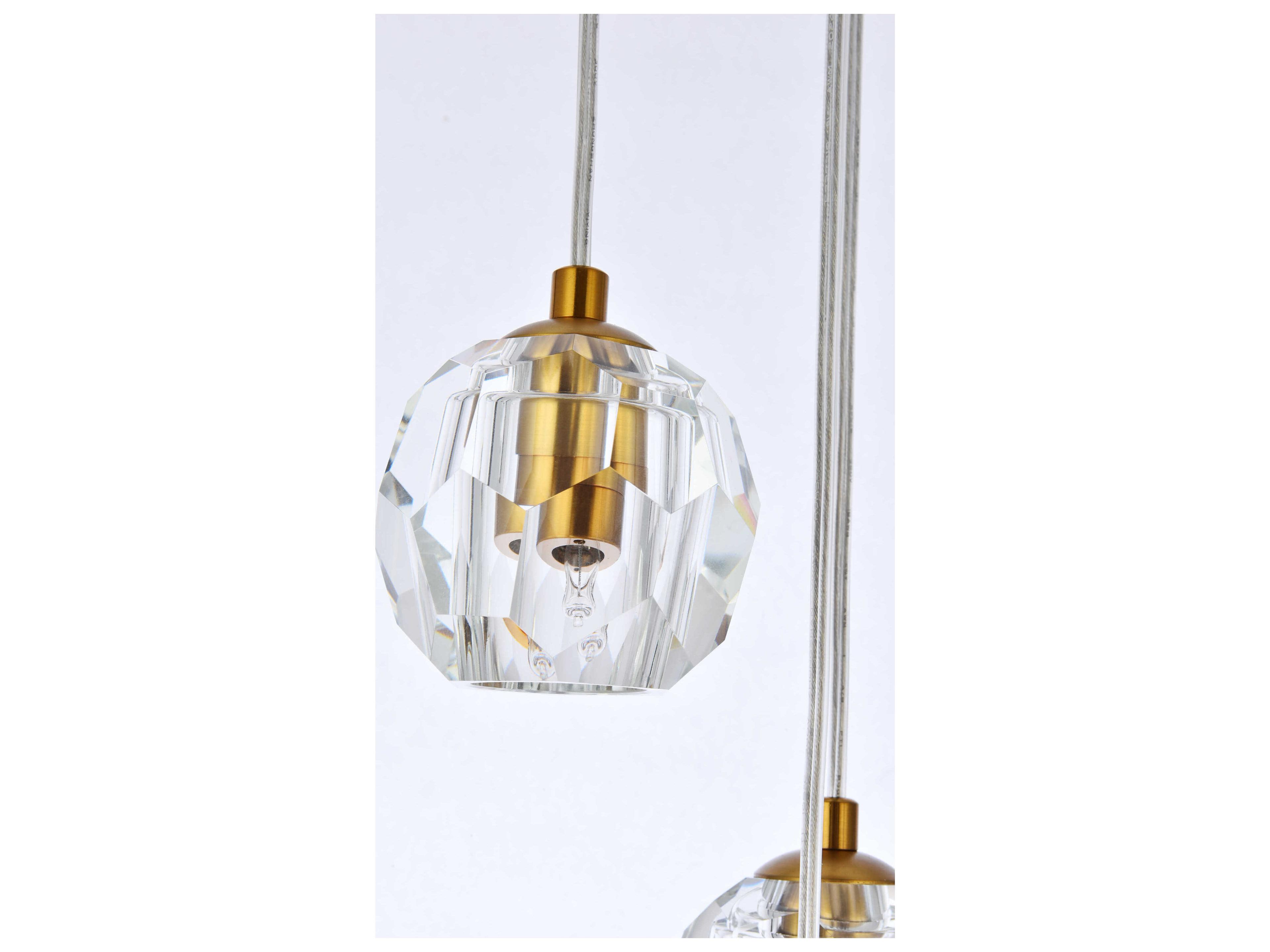 Elegant Lighting Eren 10-Light Gold Crystal Glass Geometric Pendant