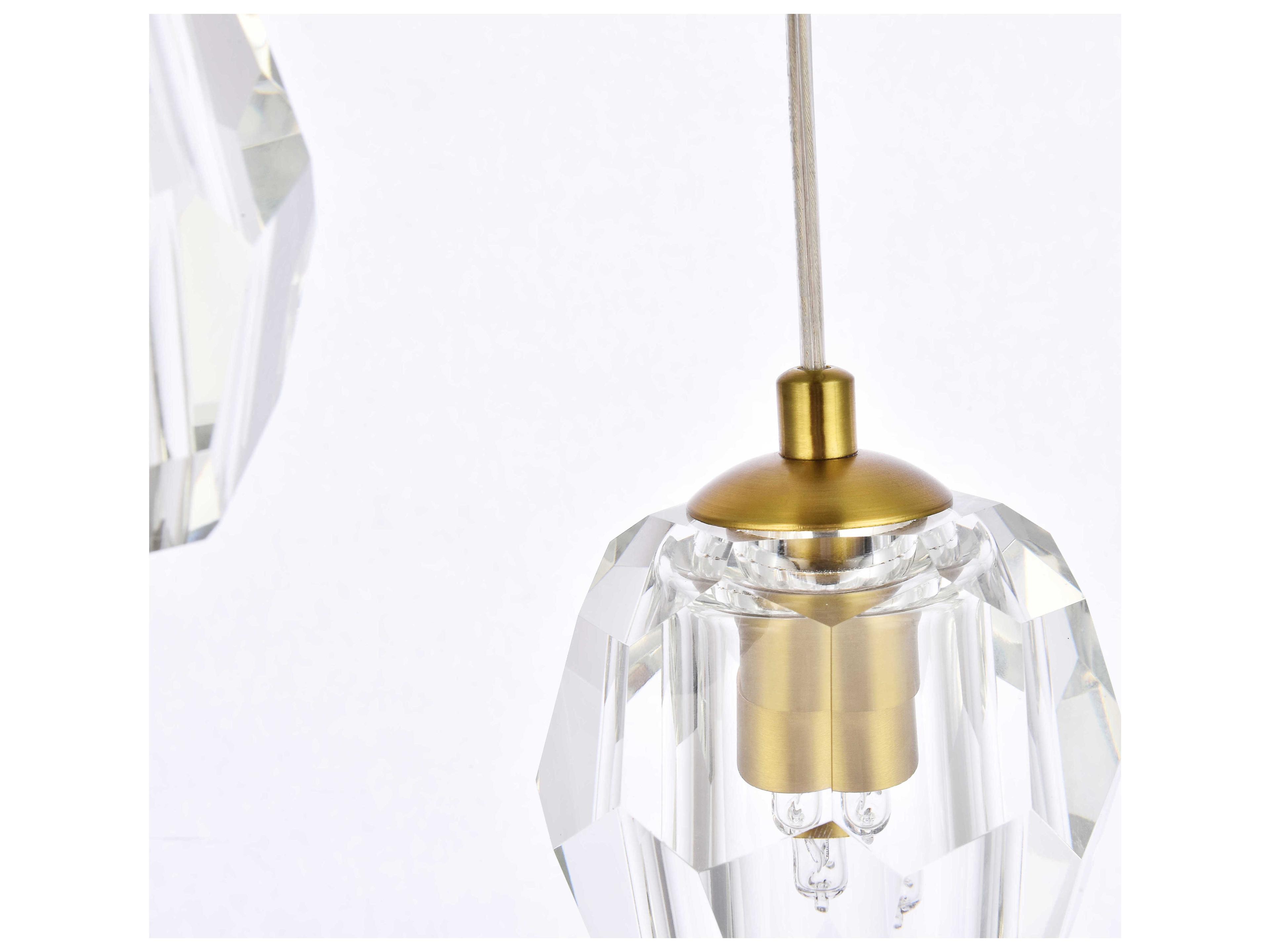 Elegant Lighting Eren 5-Light Gold Crystal Glass Geometric Pendant