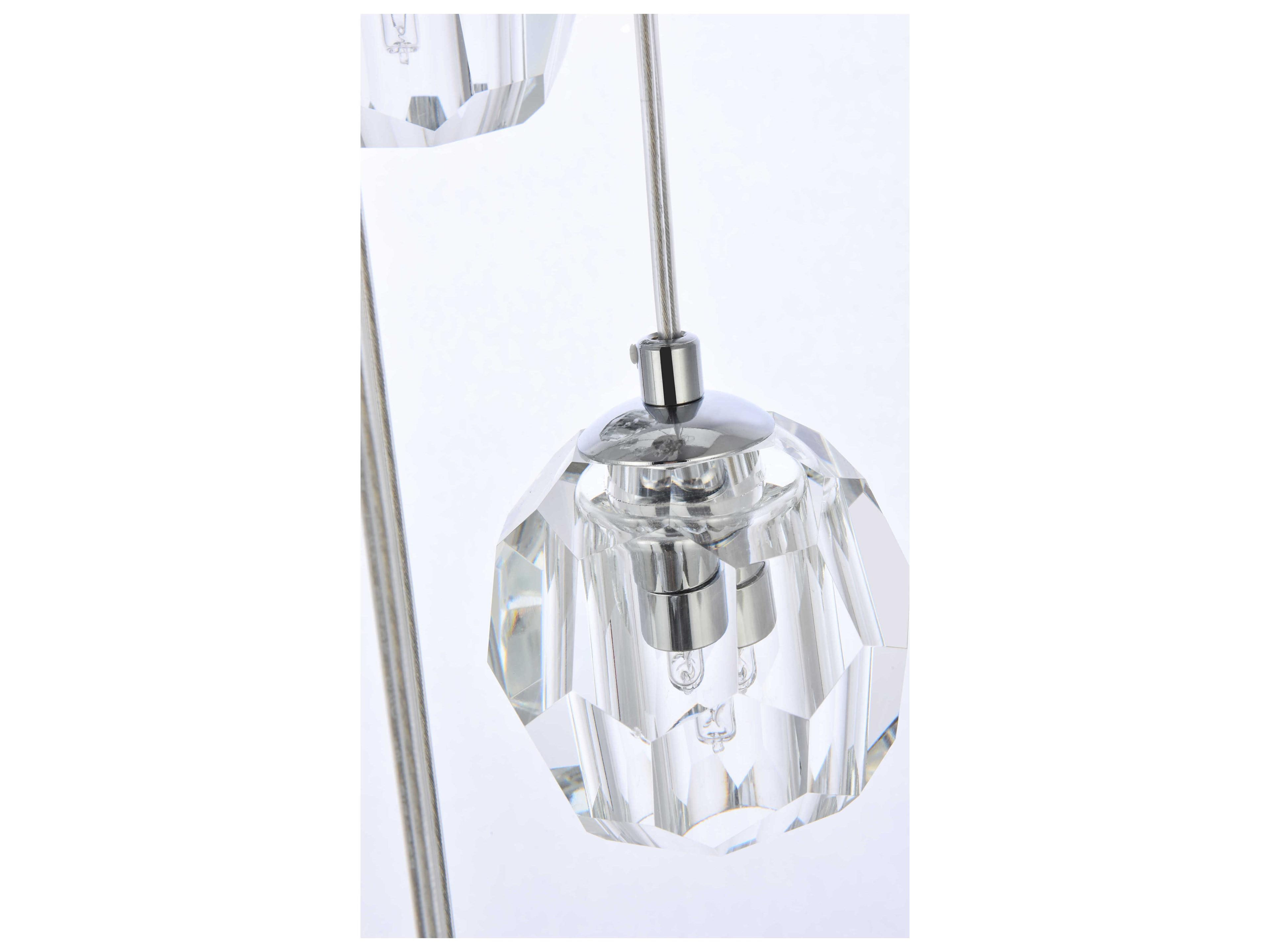 Elegant Lighting Eren 18-Light8-Light Chrome Crystal Glass Geometric Pendant