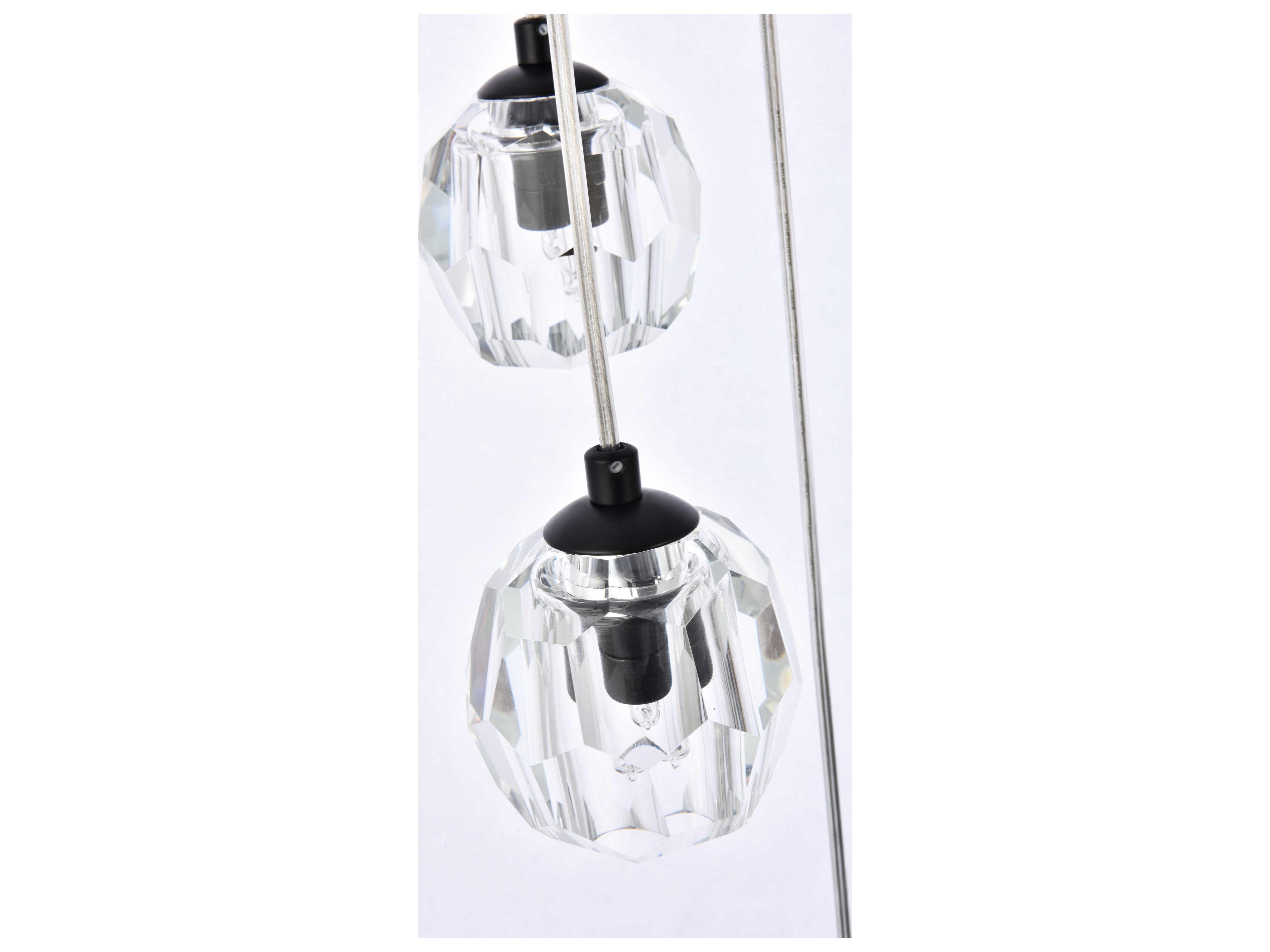 Elegant Lighting Eren 24-Light Black Crystal Glass Geometric Pendant