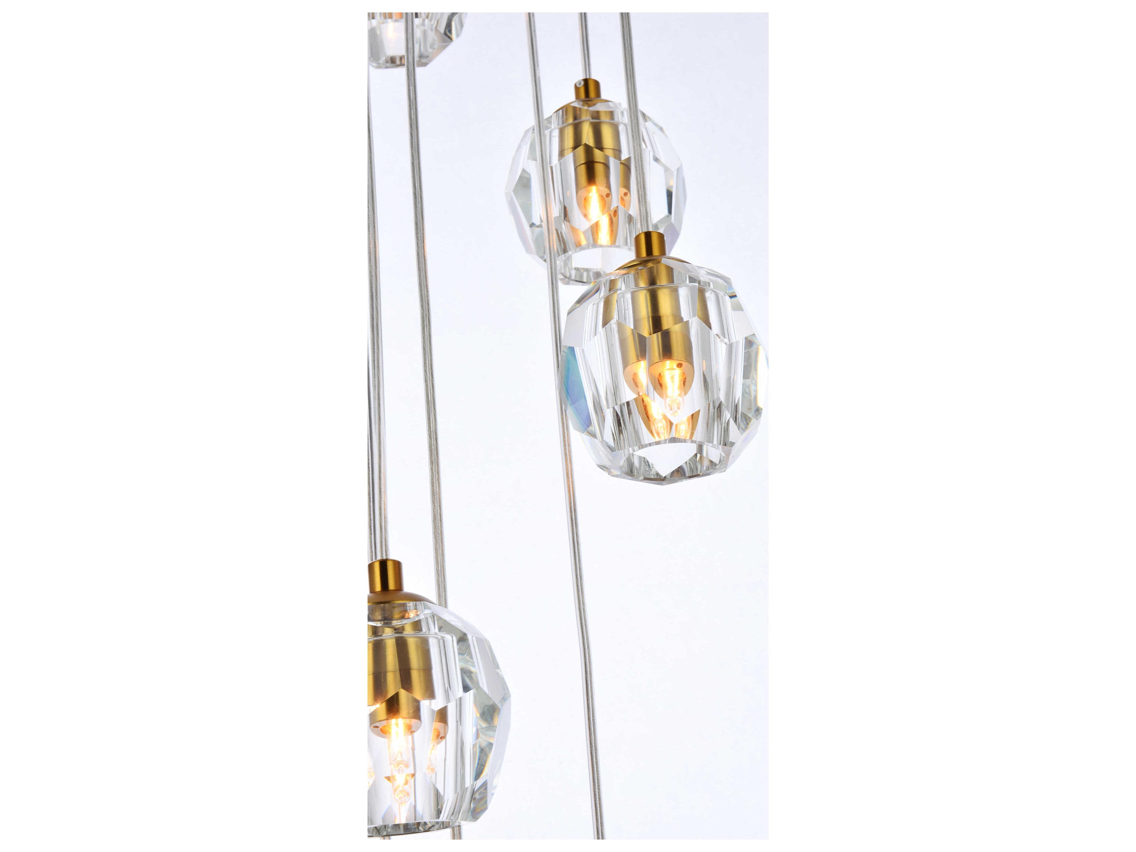 Elegant Lighting Eren 24-Light Gold Crystal Glass Geometric Pendant