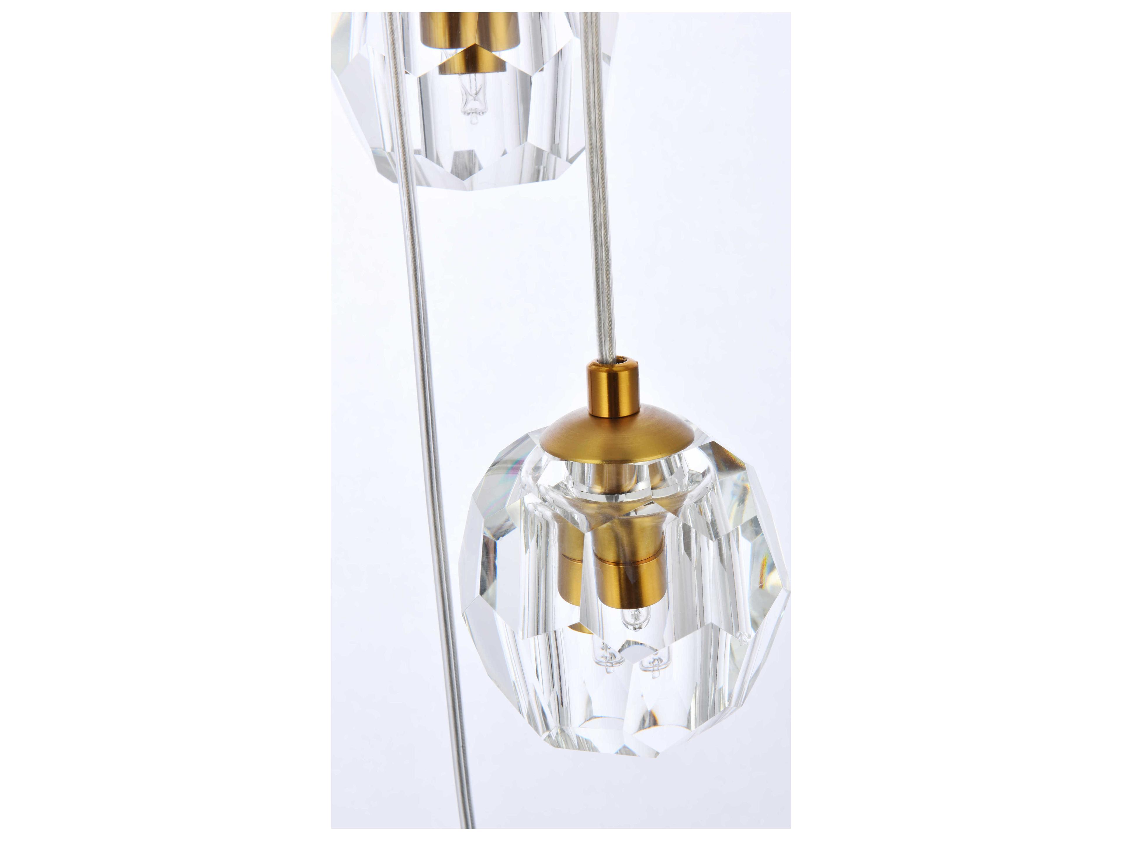 Elegant Lighting Eren 24-Light Gold Crystal Glass Geometric Pendant