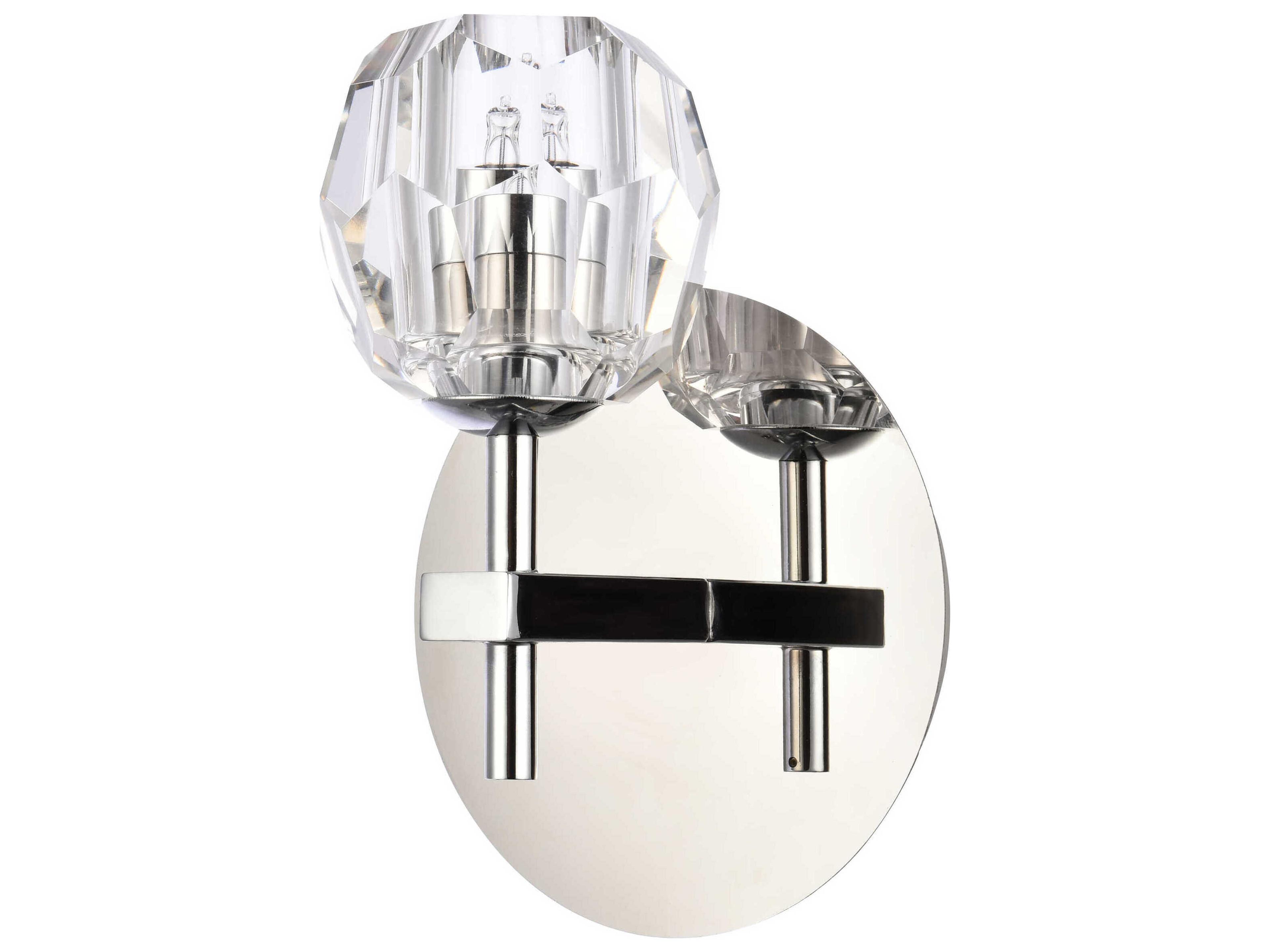 Elegant Lighting Eren 1-Light Chrome Crystal Glass Wall Sconce