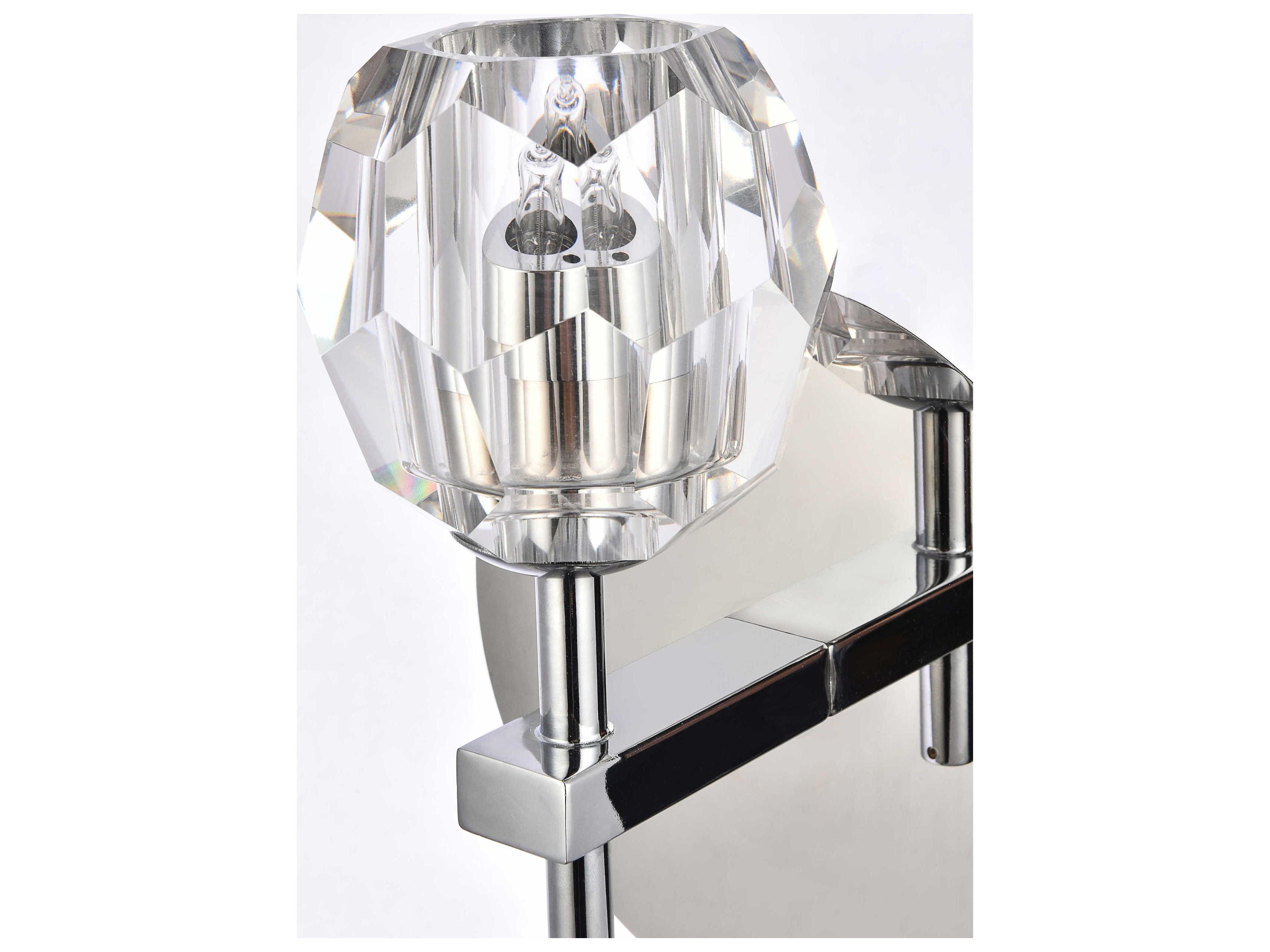 Elegant Lighting Eren 1-Light Chrome Crystal Glass Wall Sconce