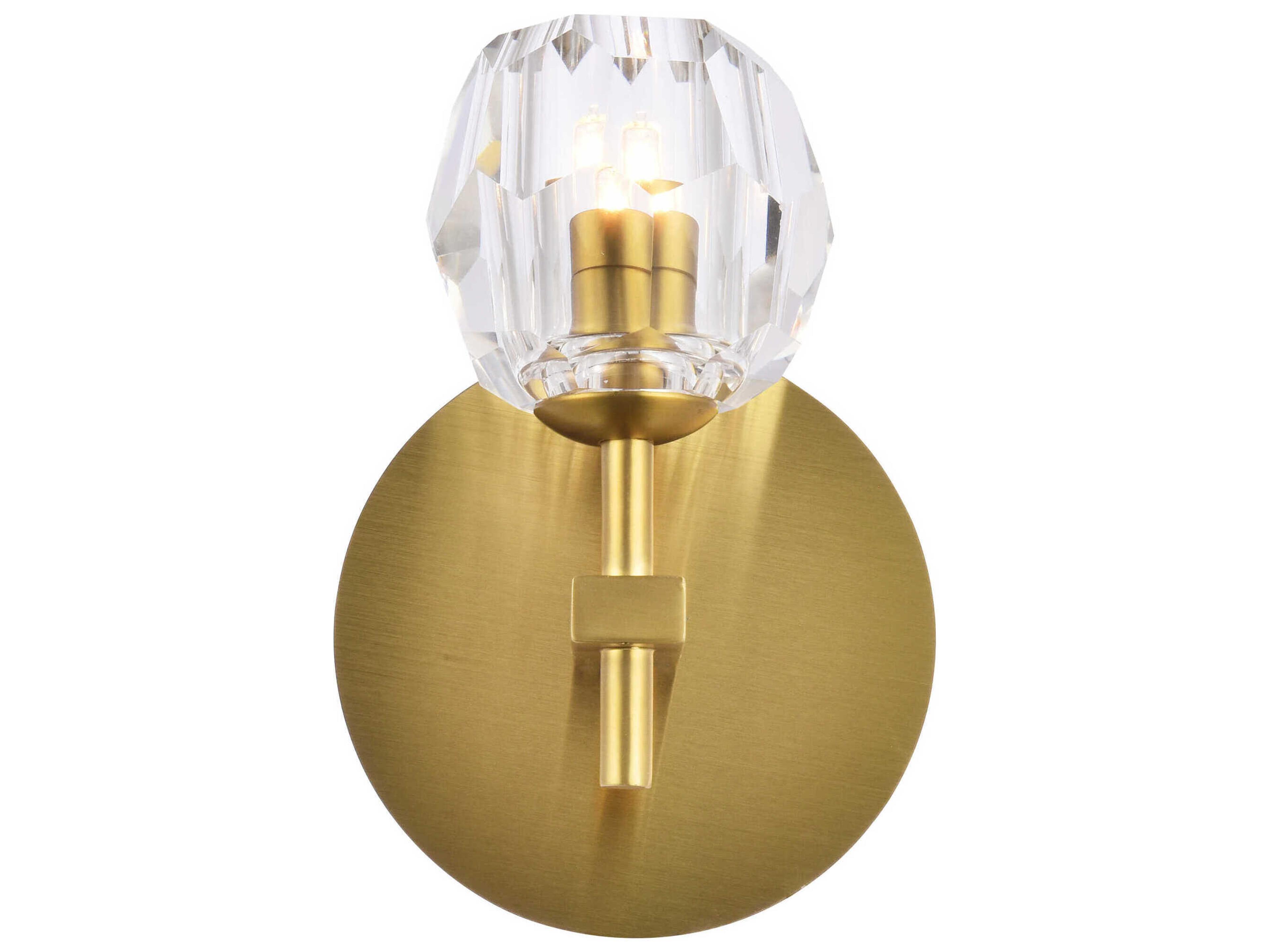 Elegant Lighting Eren 1-Light Gold Crystal Glass Wall Sconce