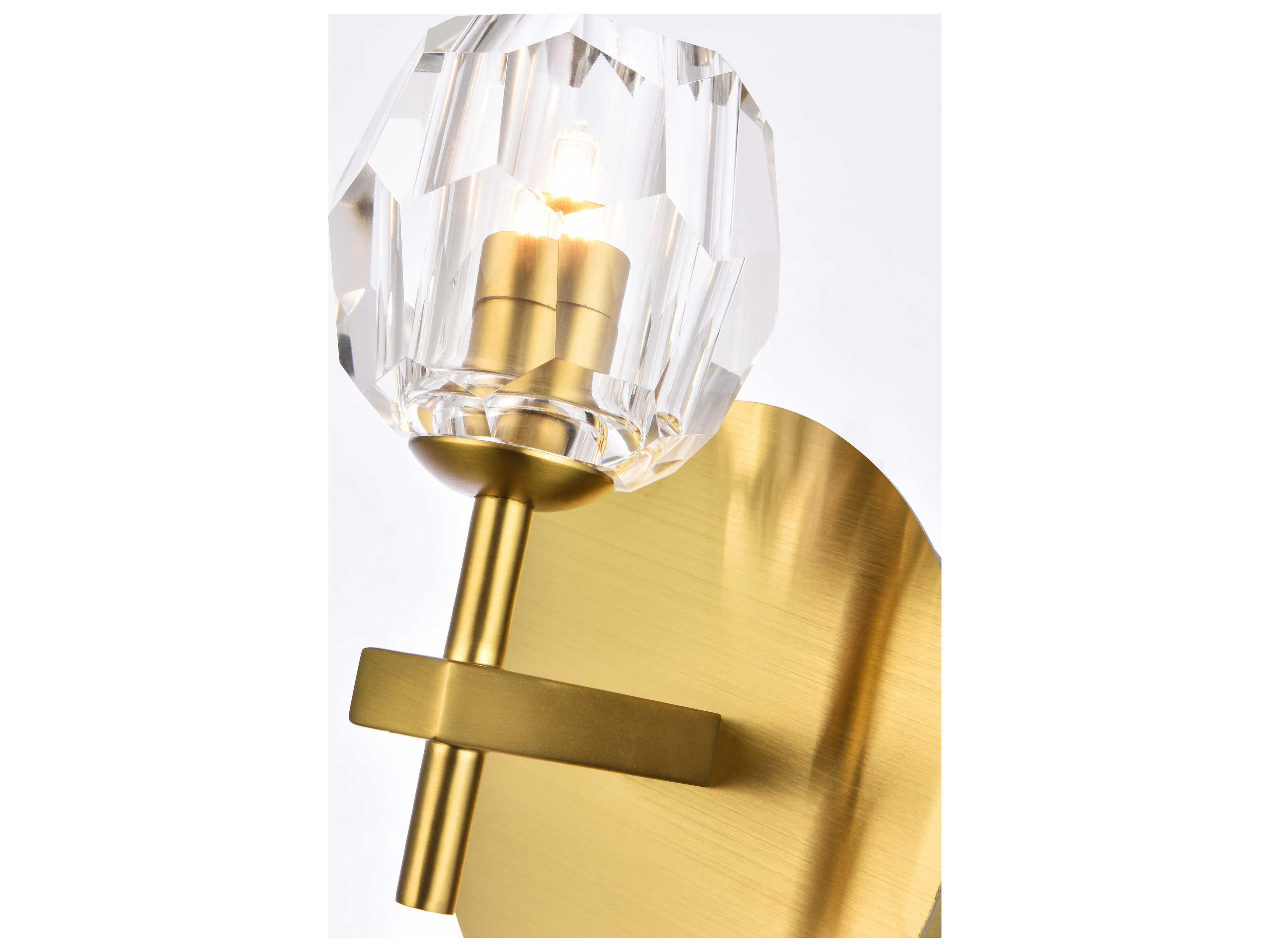 Elegant Lighting Eren 1-Light Gold Crystal Glass Wall Sconce