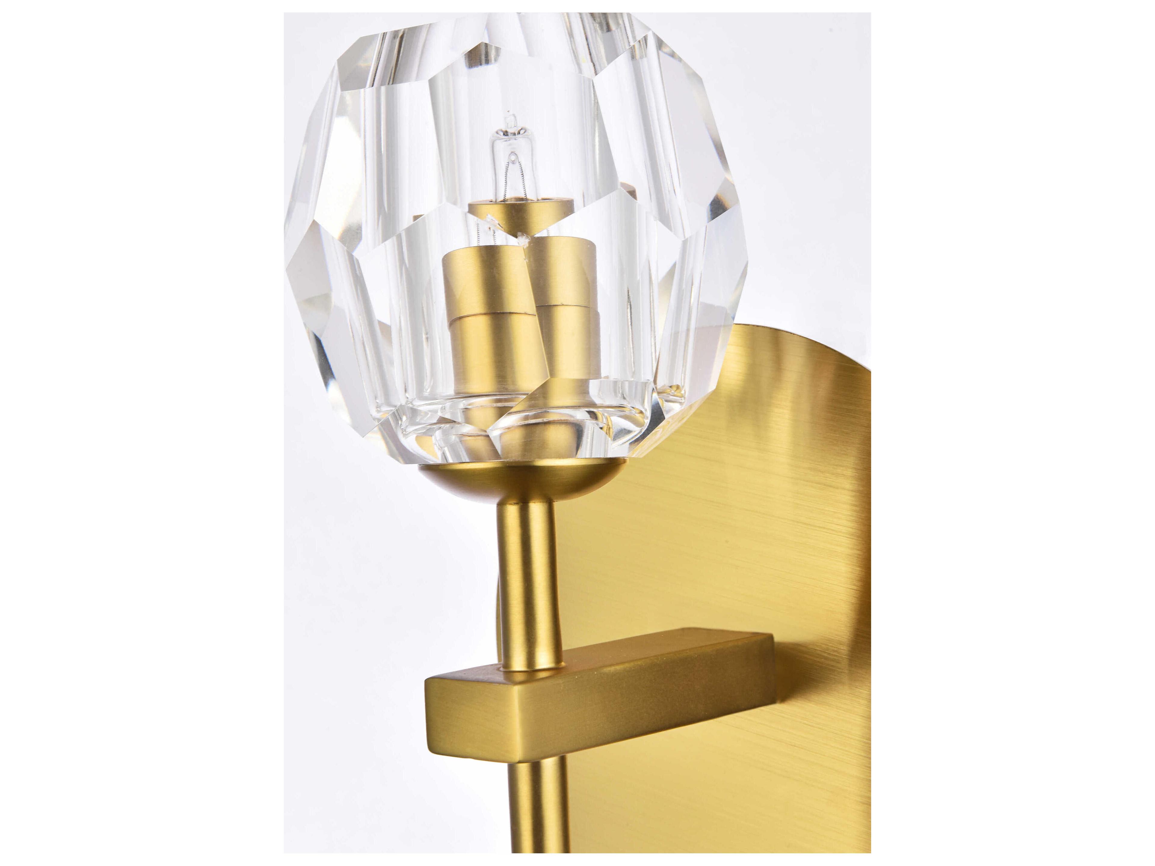 Elegant Lighting Eren 1-Light Gold Crystal Glass Wall Sconce