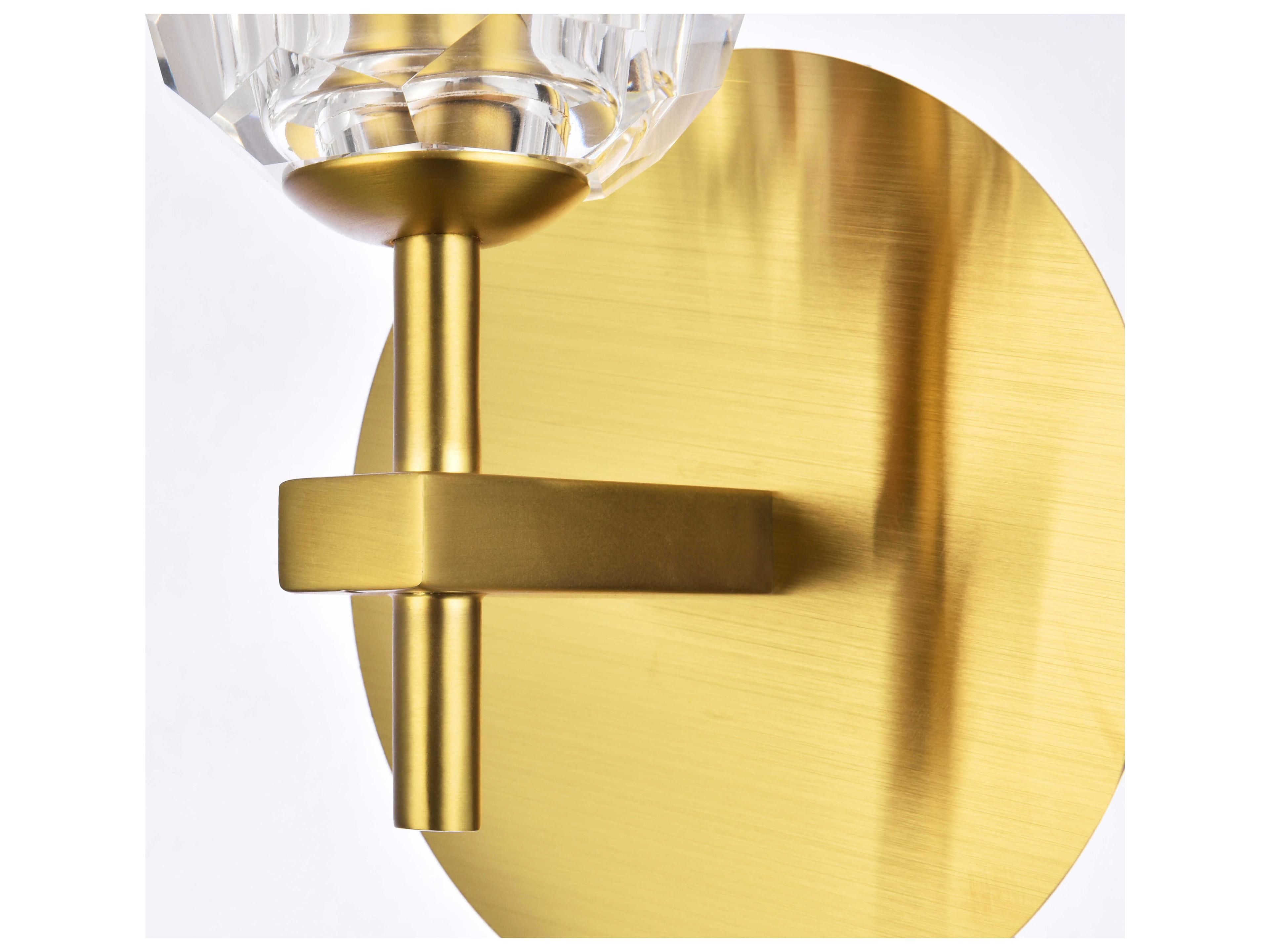 Elegant Lighting Eren 1-Light Gold Crystal Glass Wall Sconce