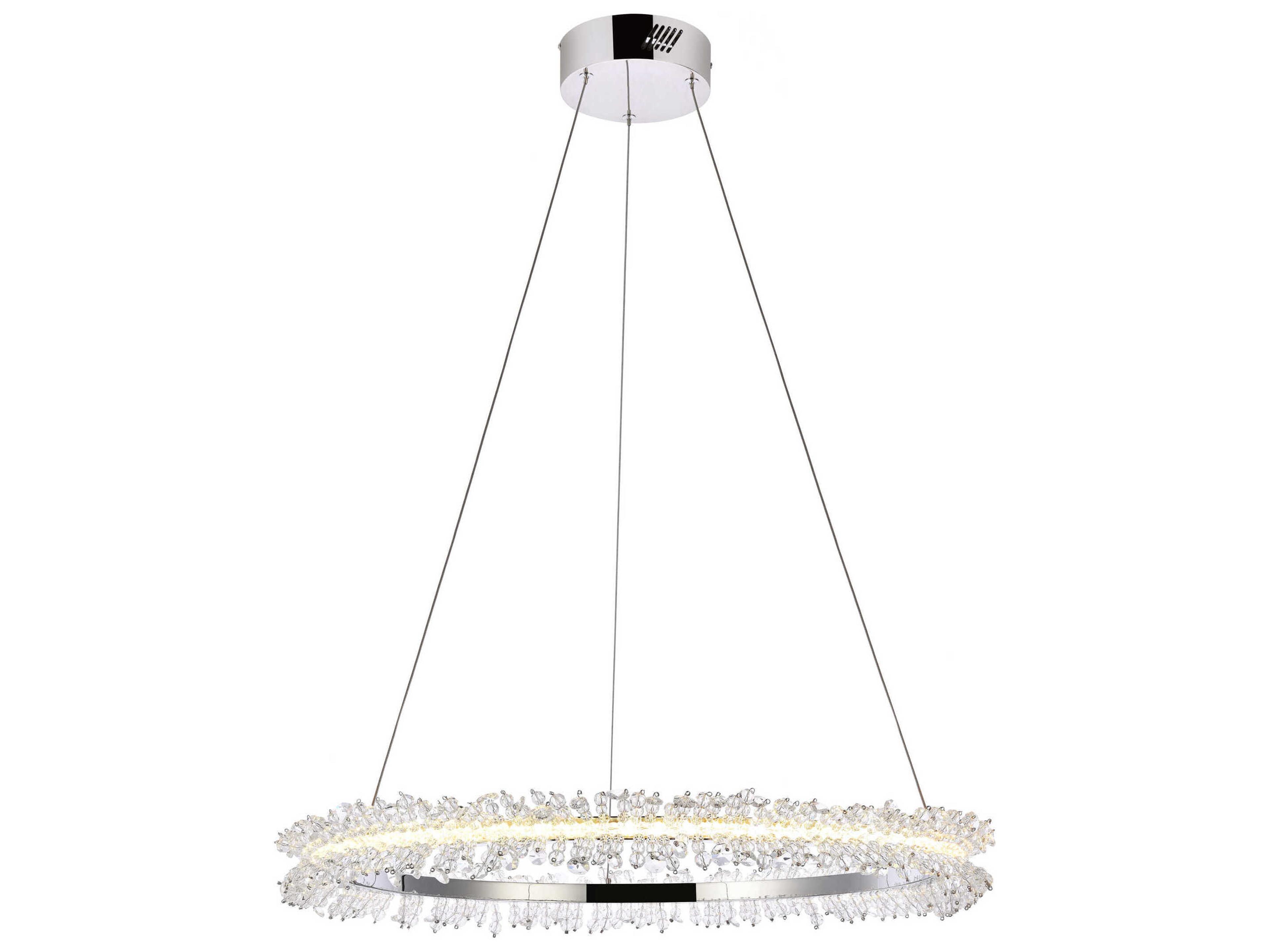 Laurel Chrome Clear Crystal LED Drum Chandelier