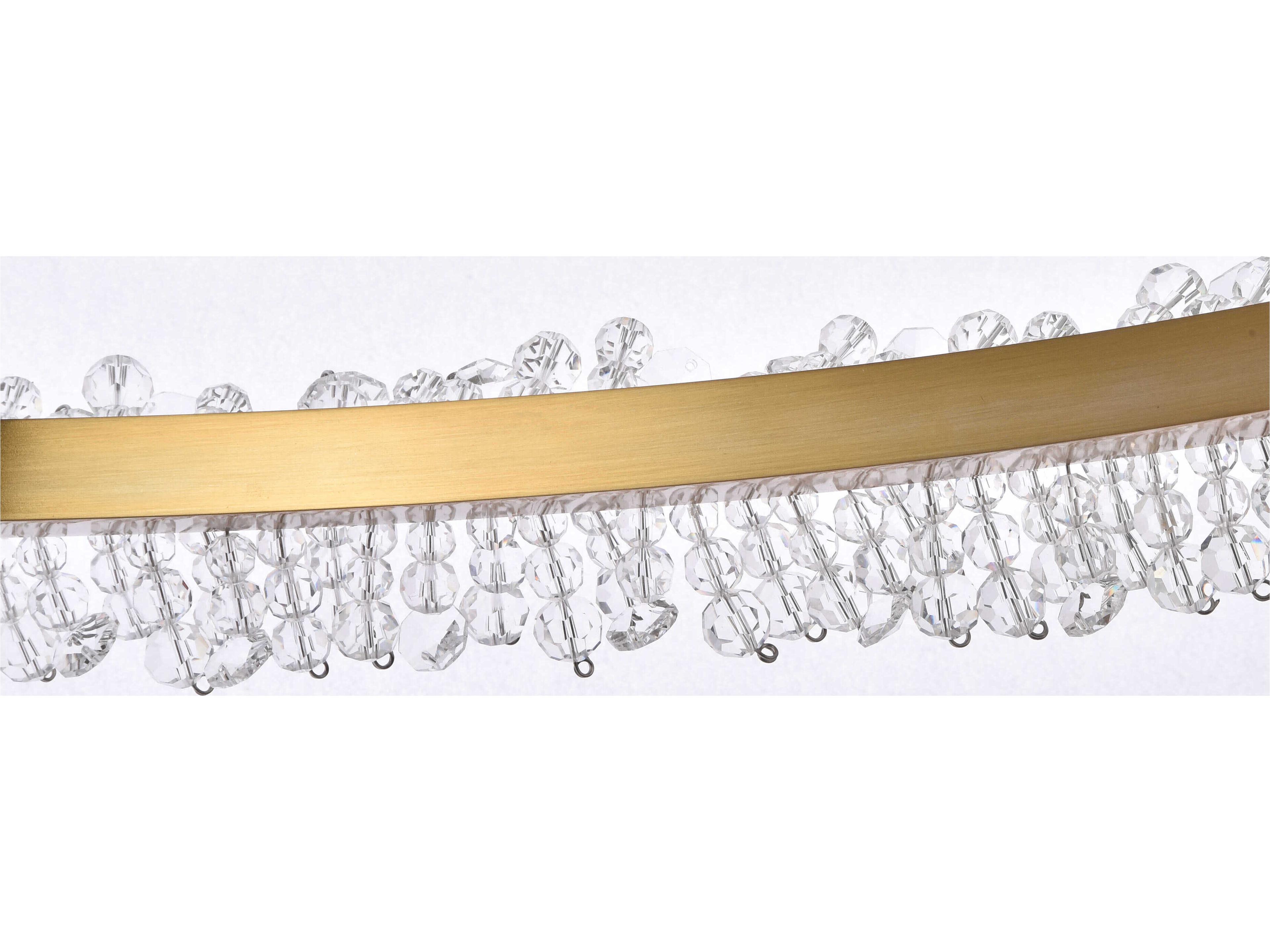 Elegant Lighting Laurel Gold Clear Crystal LED Drum Chandelier