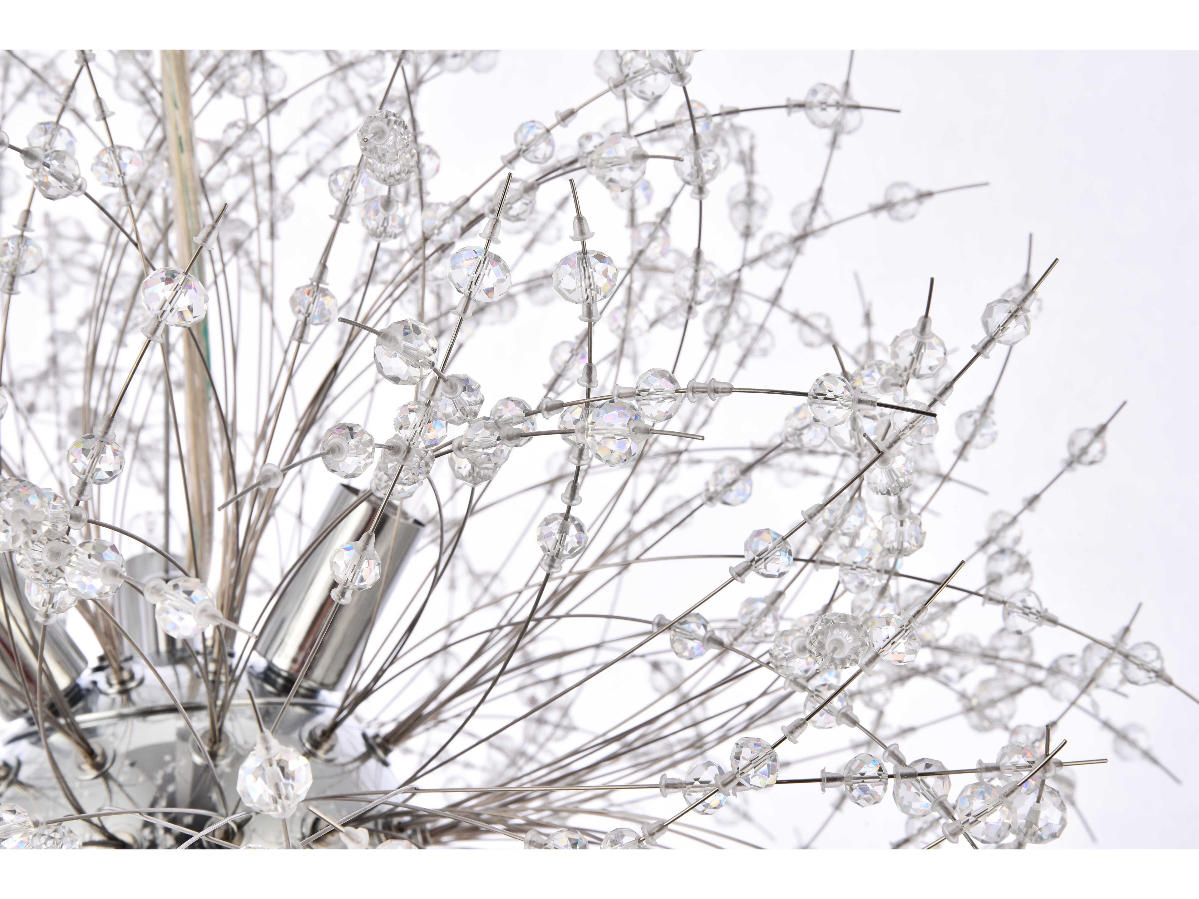 Elegant Lighting Solace 9-Light Chrome Clear Crystal Round Pendant