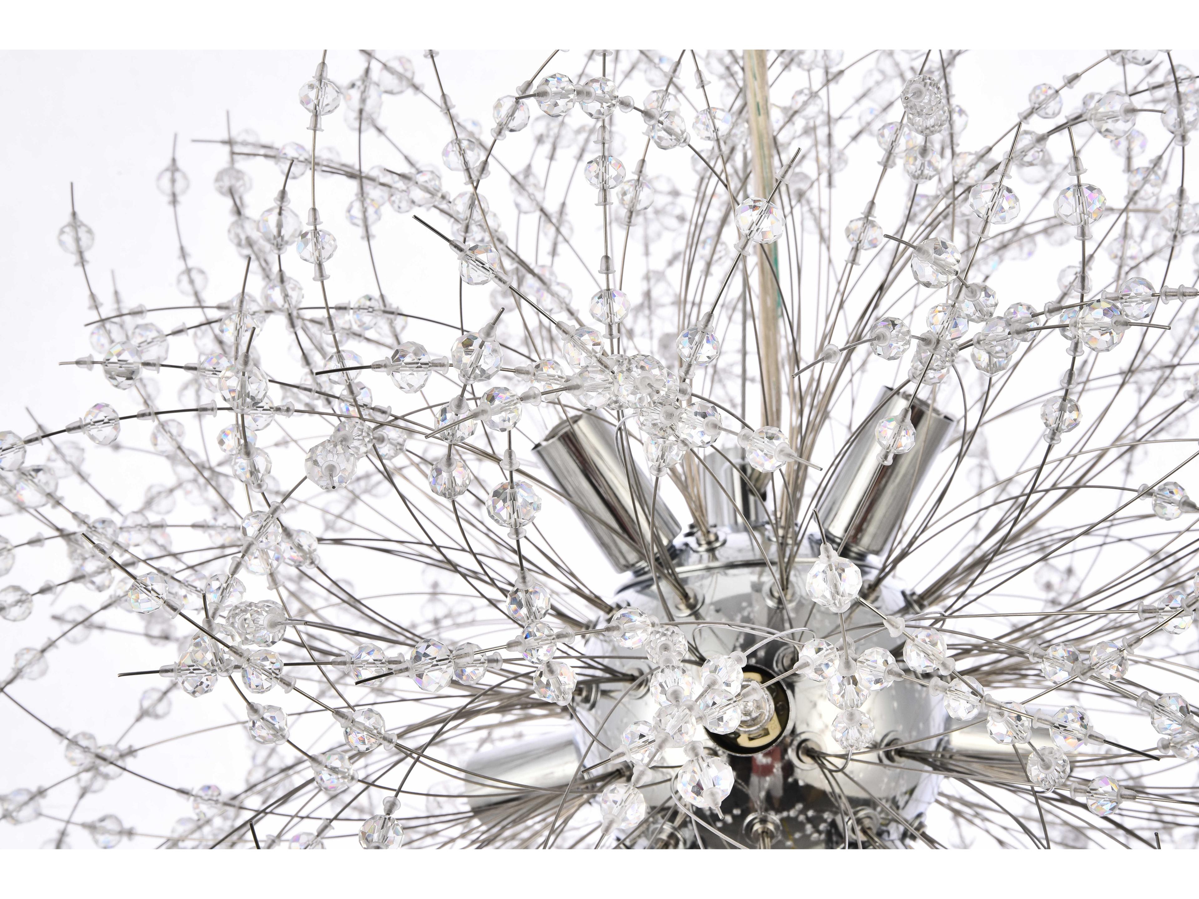 Elegant Lighting Solace 9-Light Chrome Clear Crystal Round Pendant