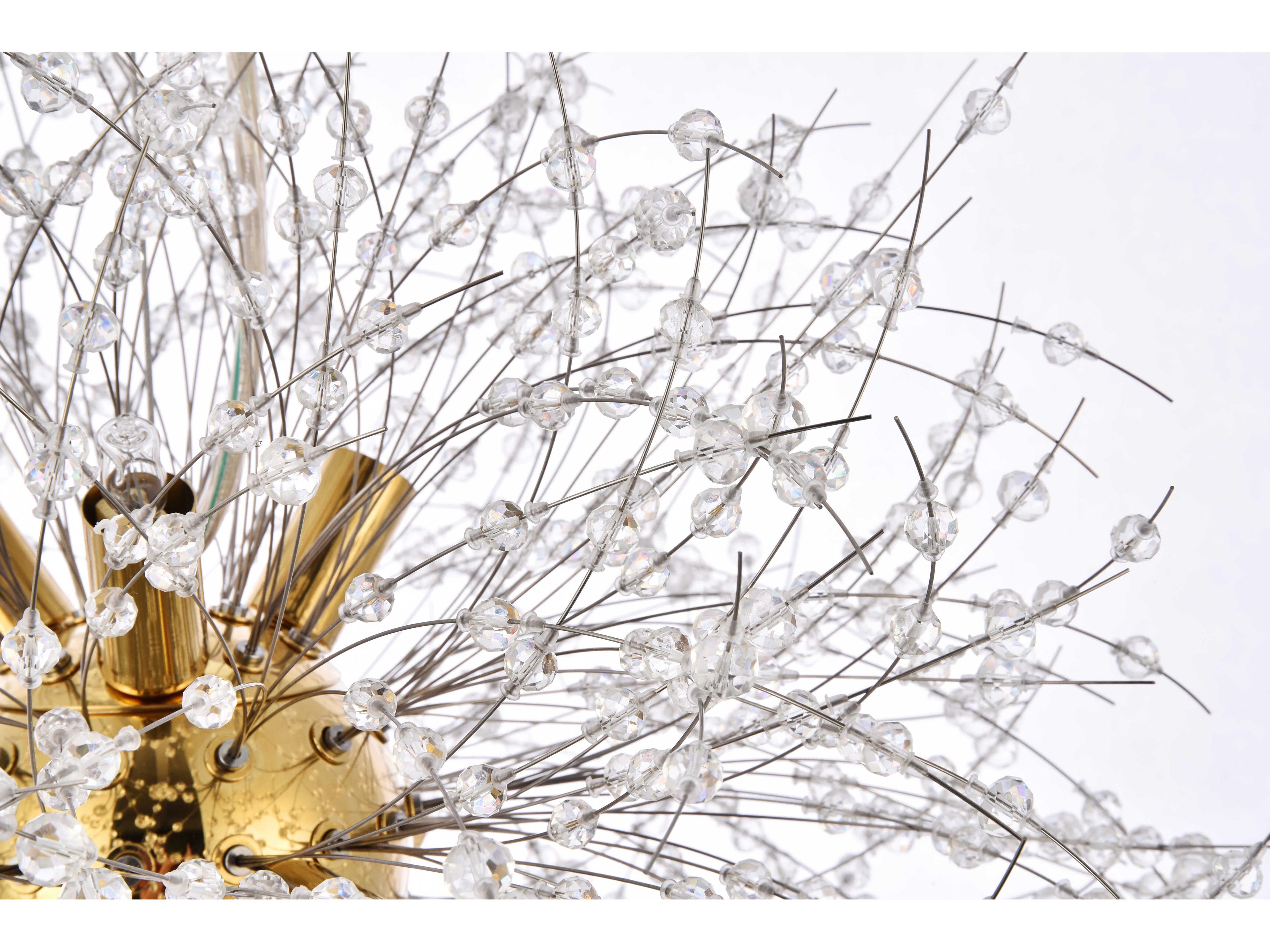 Elegant Lighting Solace 9-Light Gold Clear Crystal Round Pendant