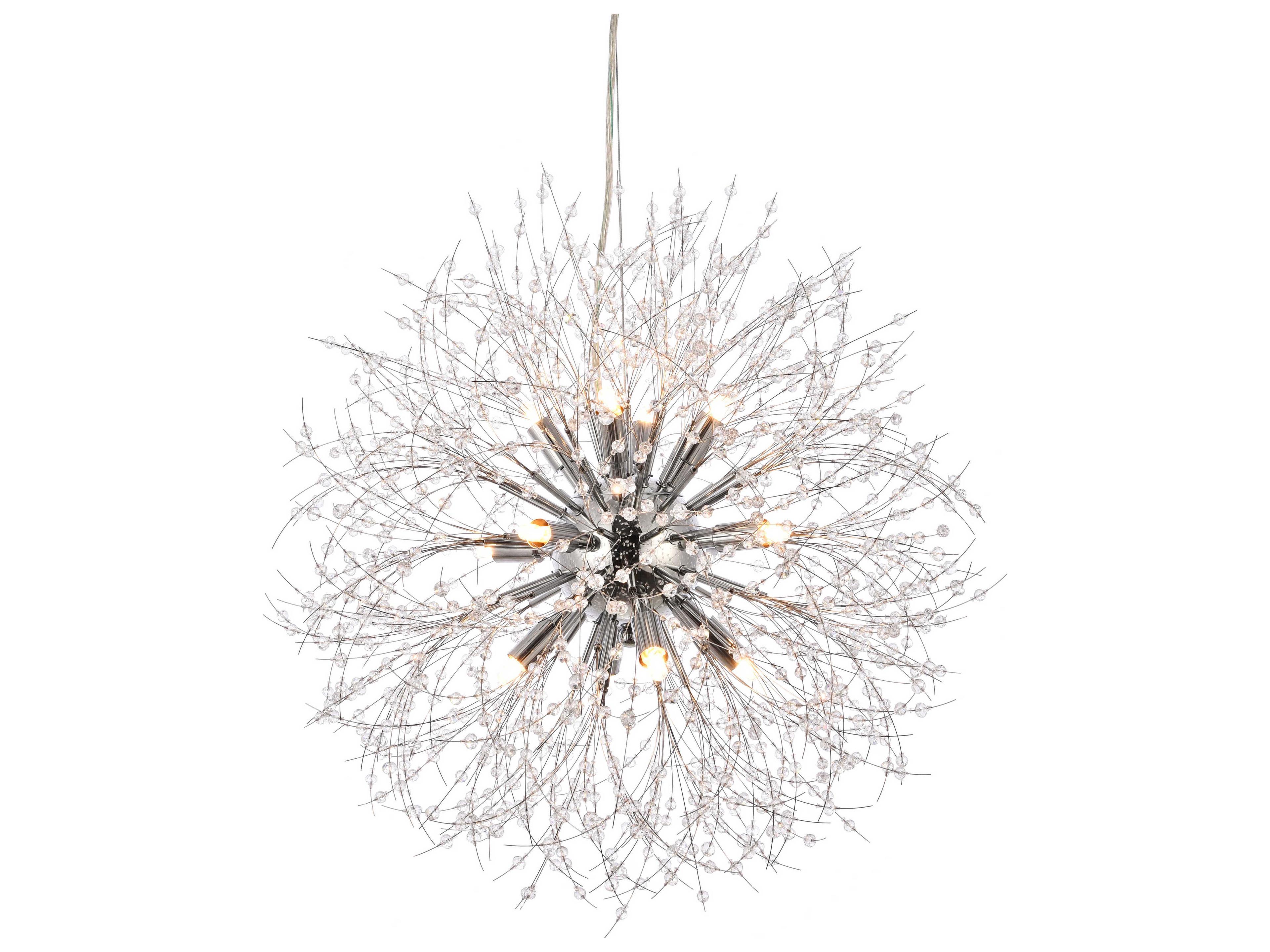 Elegant Lighting Solace 12-Light Chrome Clear Crystal Round Pendant