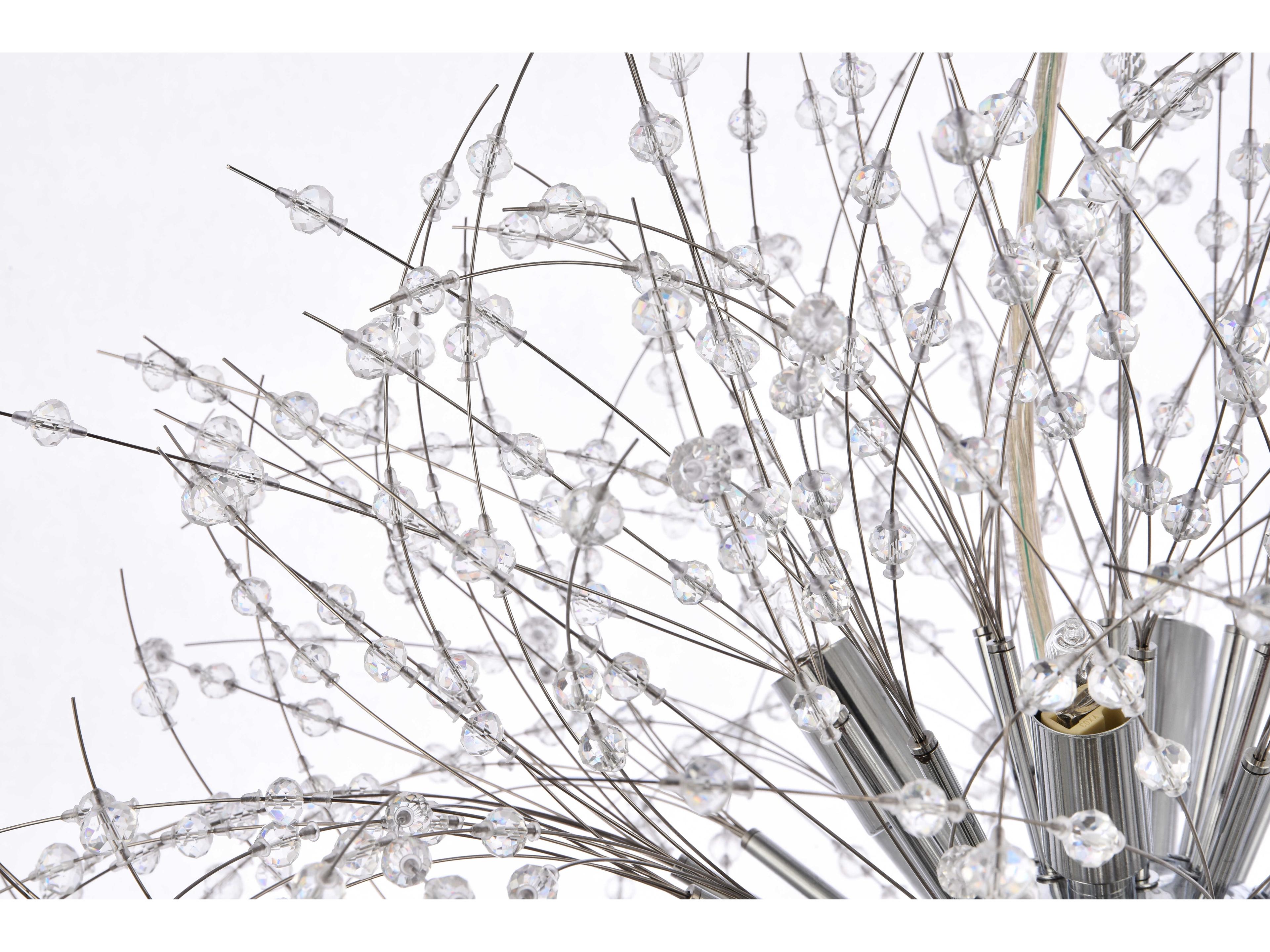 Elegant Lighting Solace 12-Light Chrome Clear Crystal Round Pendant