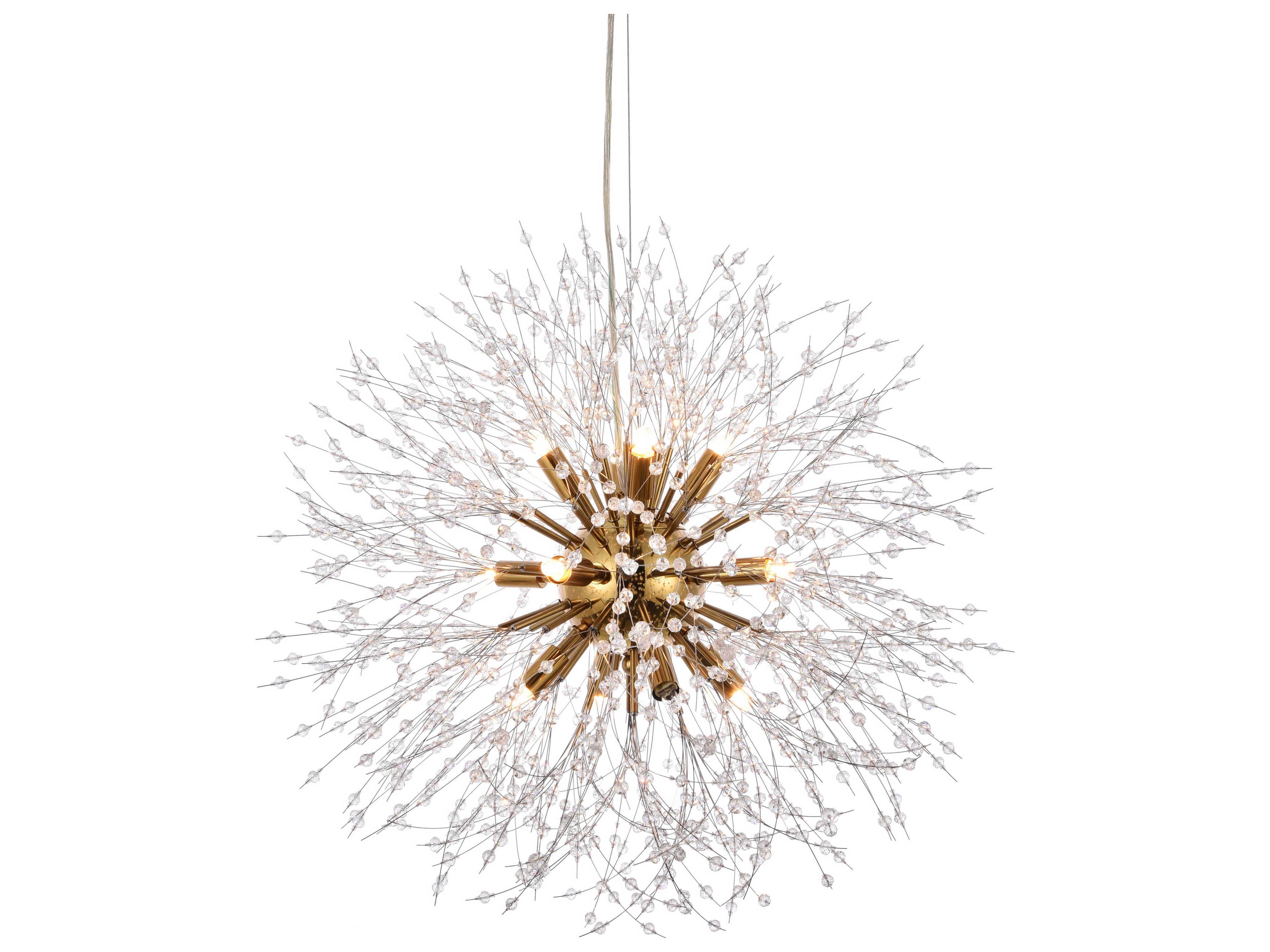 Elegant Lighting Solace 12-Light Gold Clear Crystal Round Pendant