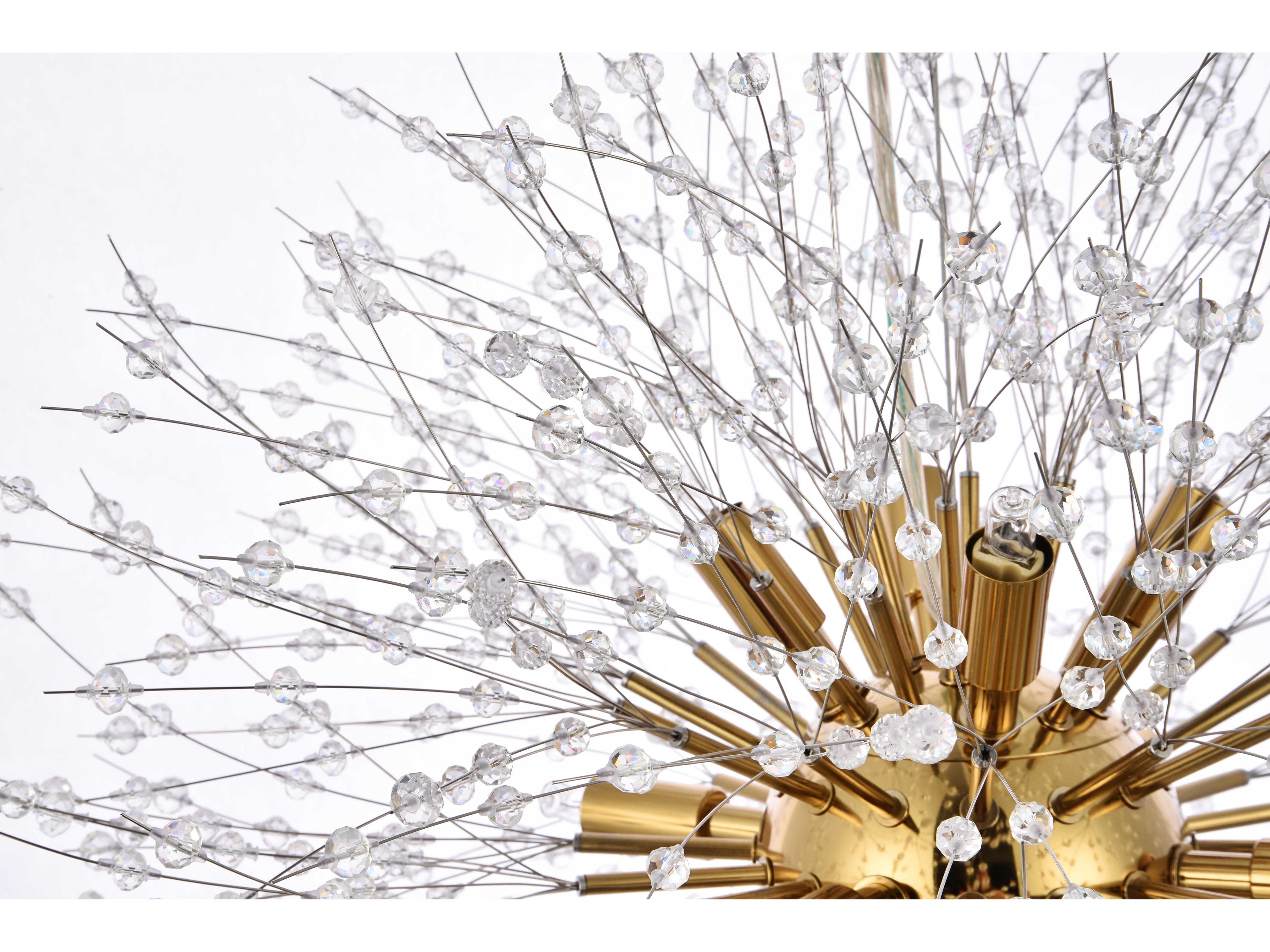 Elegant Lighting Solace 12-Light Gold Clear Crystal Round Pendant