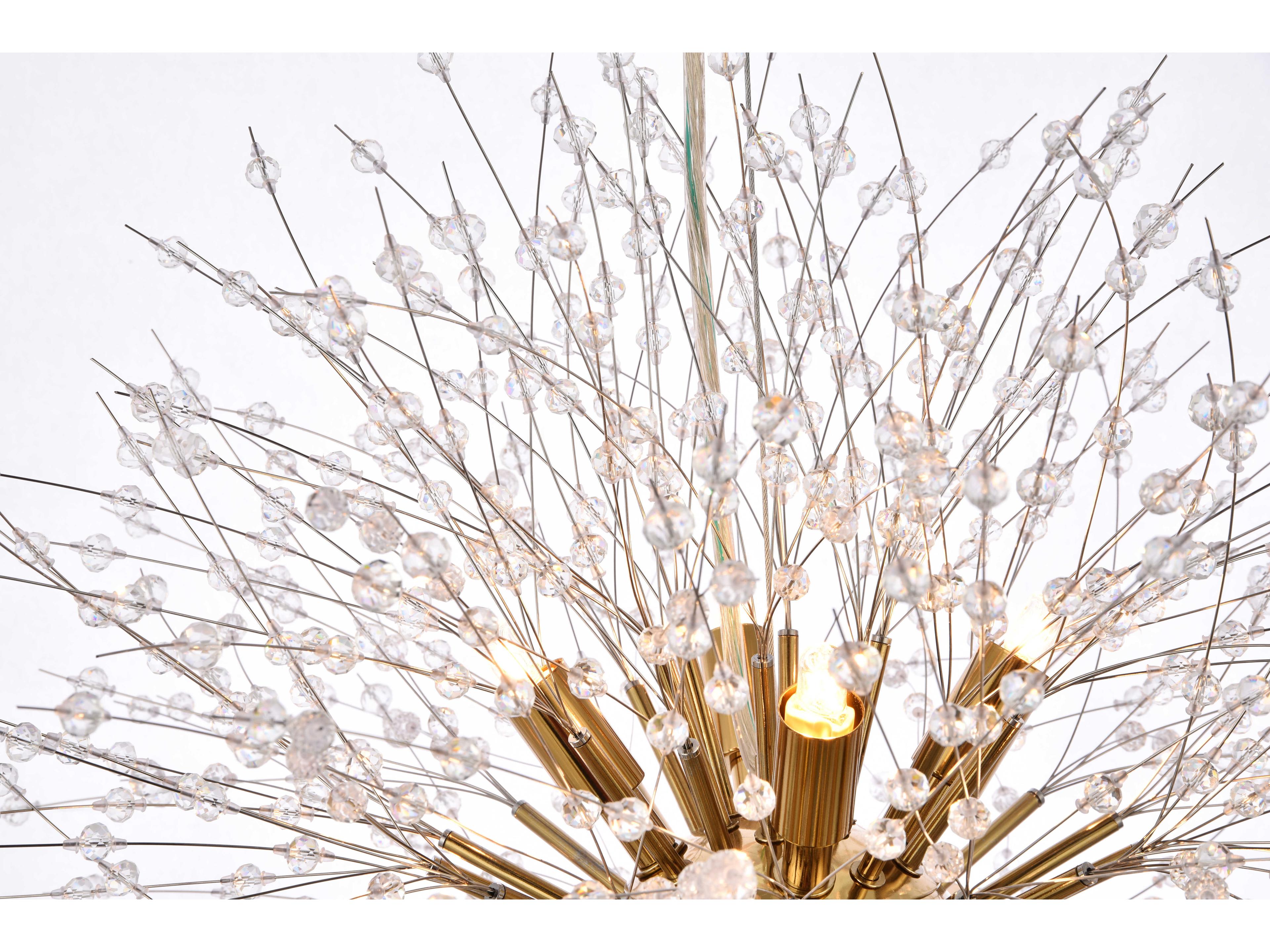 Elegant Lighting Solace 12-Light Gold Clear Crystal Round Pendant