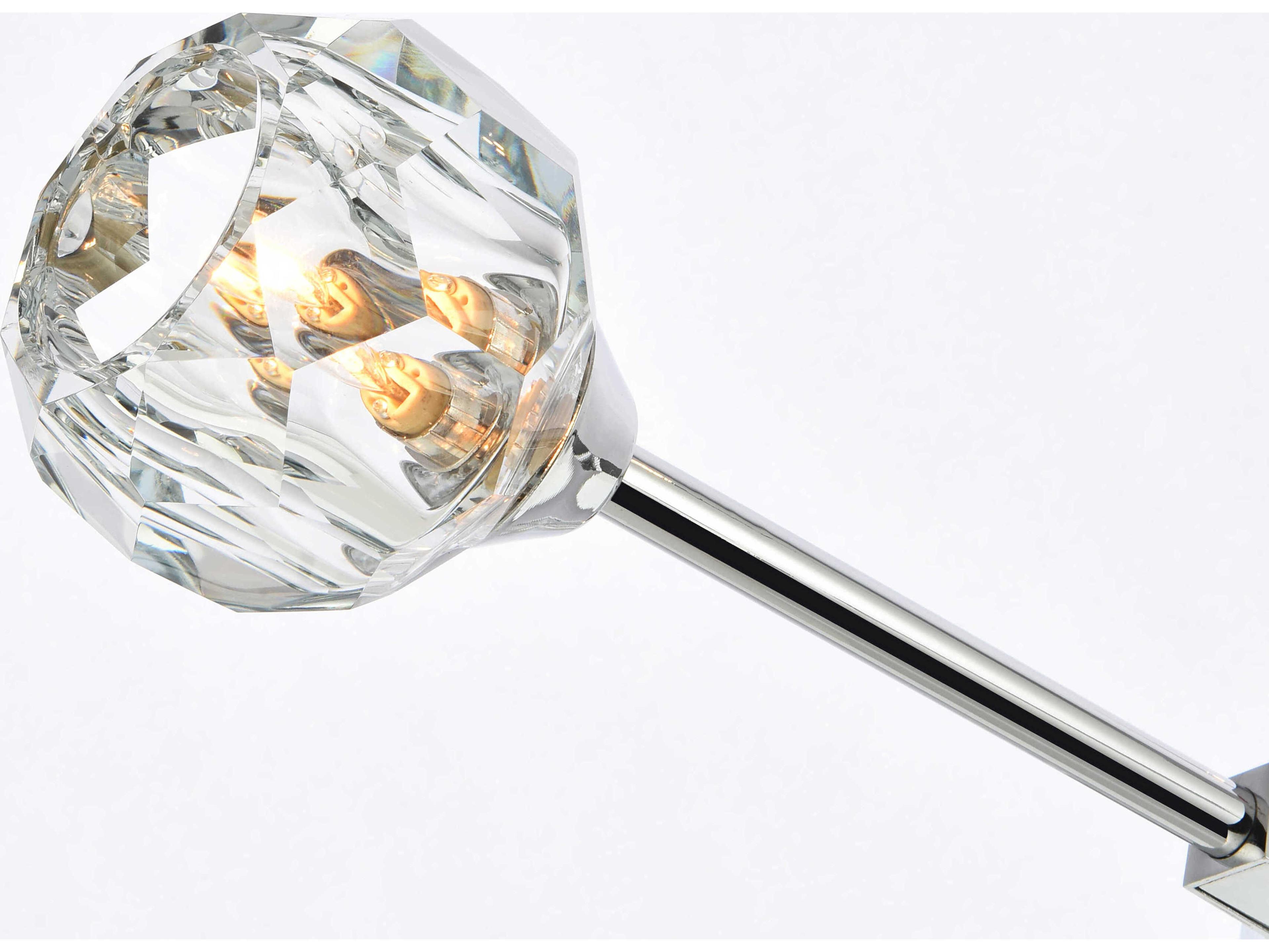 Elegant Lighting Zayne 4-Light Chrome Crystal Geometric Linear Island Pendant