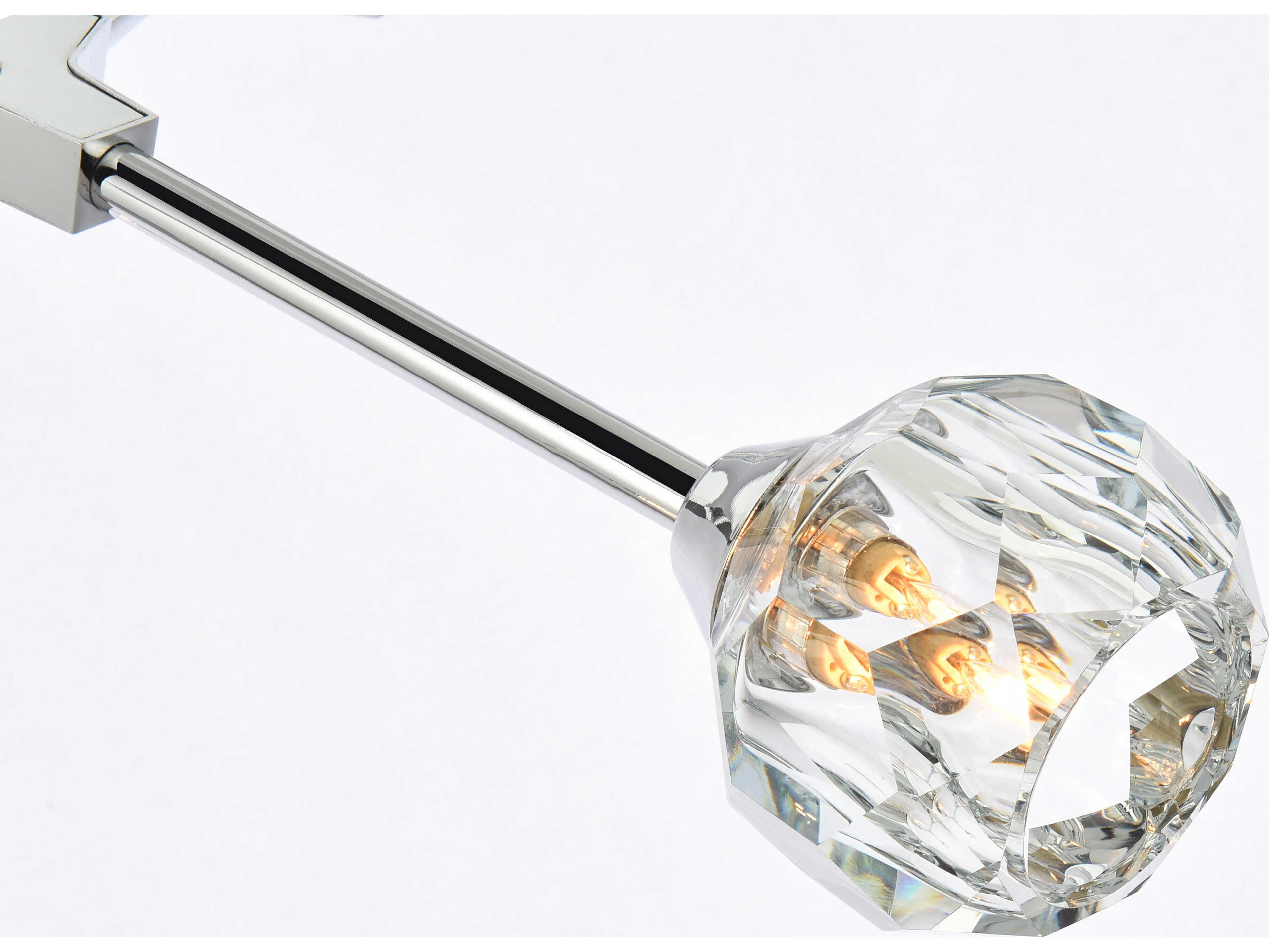 Elegant Lighting Zayne 8-Light Chrome Crystal Geometric Linear Island Pendant