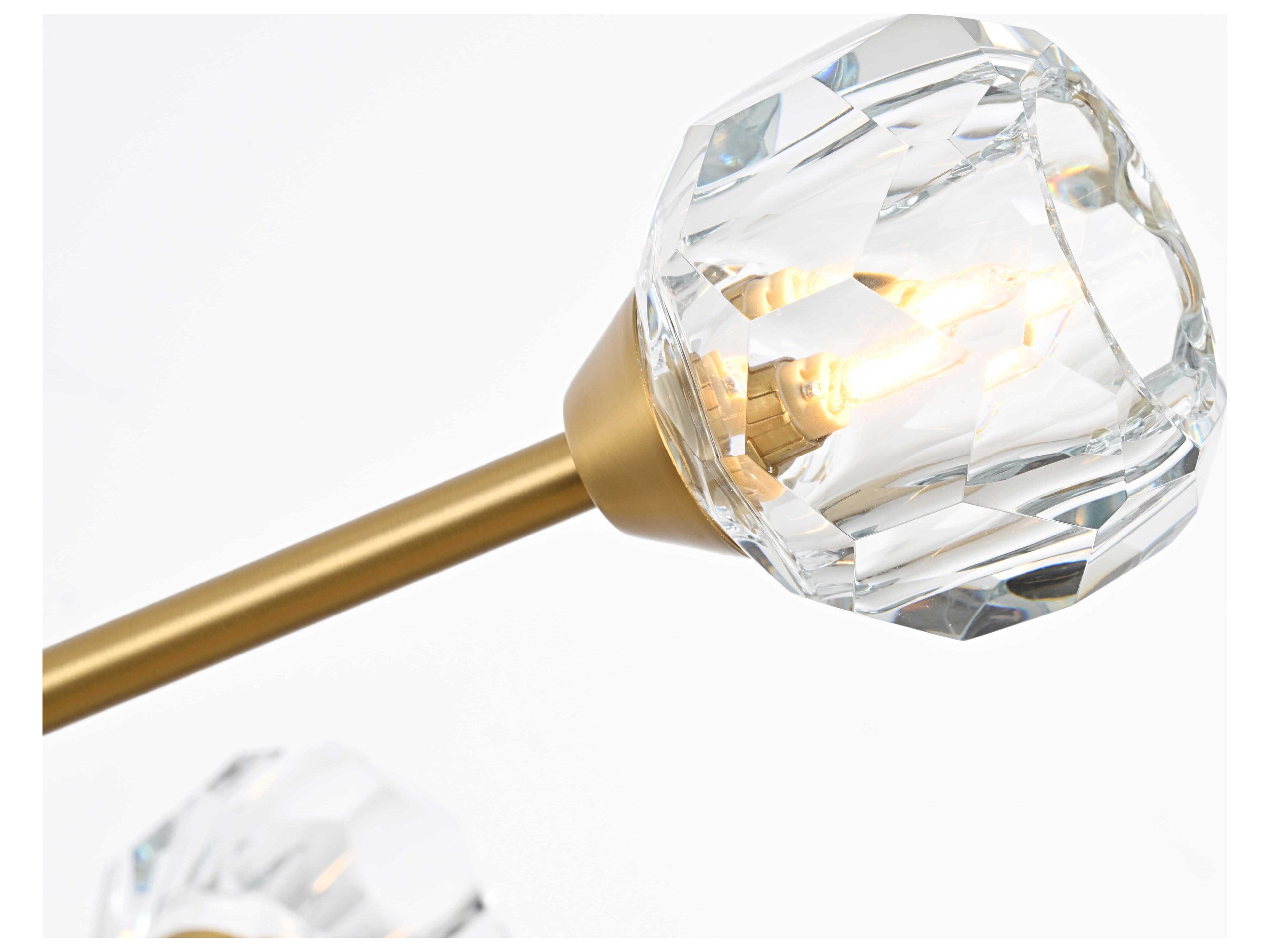 Elegant Lighting Zayne 8-Light Gold Crystal Geometric Linear Island Pendant