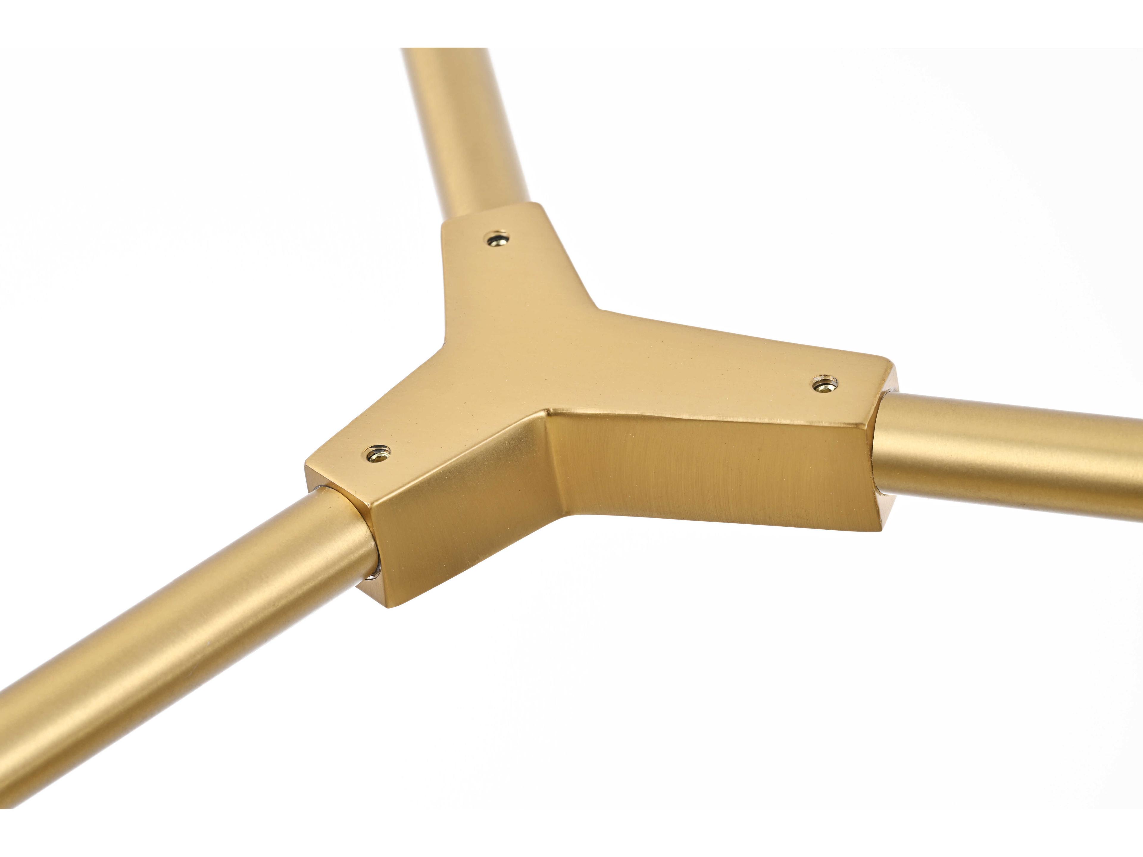 Elegant Lighting Zayne 8-Light Gold Crystal Geometric Linear Island Pendant