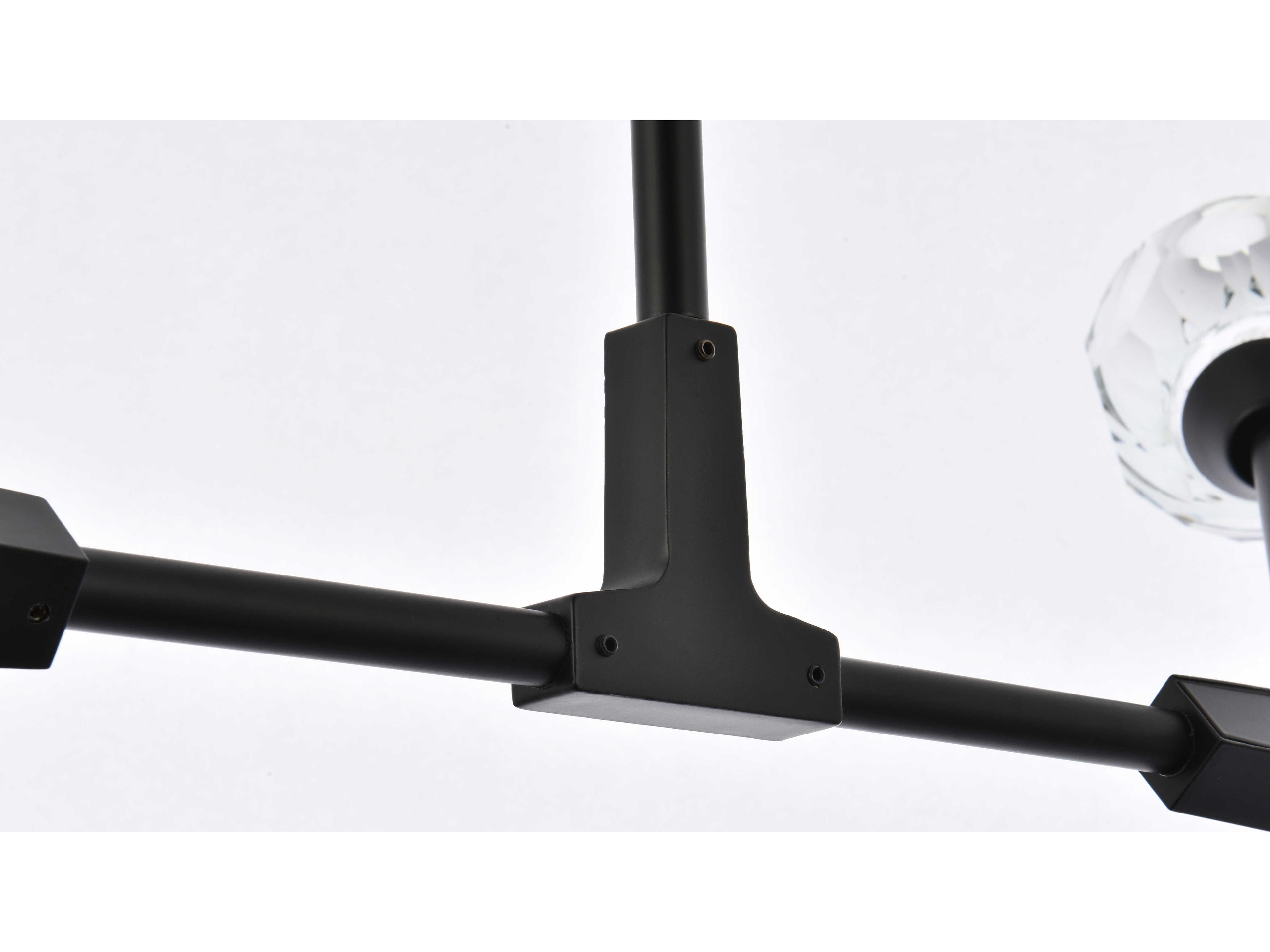 Elegant Lighting Zayne 6-Light Black Crystal Geometric Linear Island Pendant