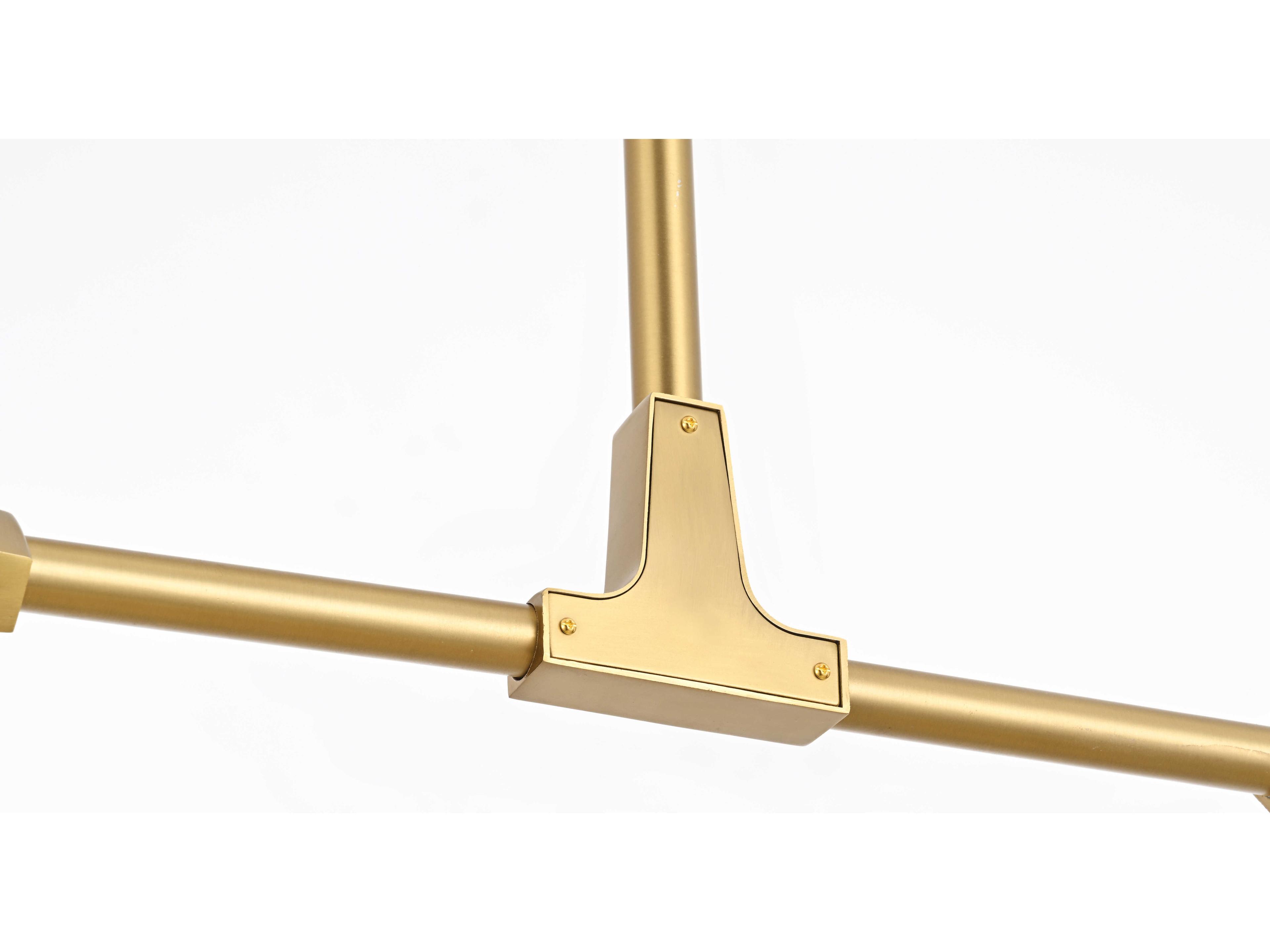 Elegant Lighting Zayne 6-Light Gold Crystal Geometric Linear Island Pendant