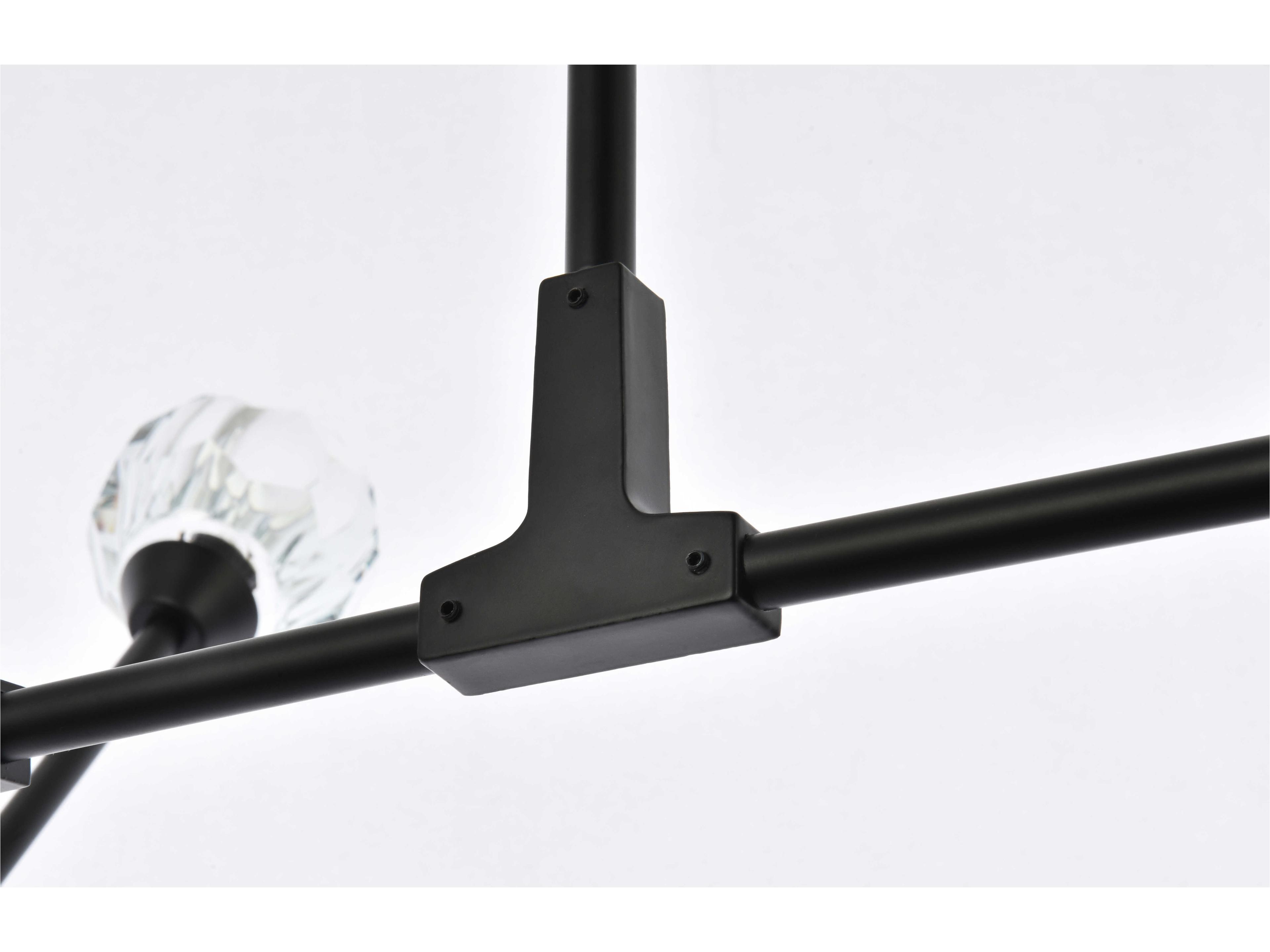 Elegant Lighting Zayne 10-Light Black Crystal Geometric Linear Island Pendant