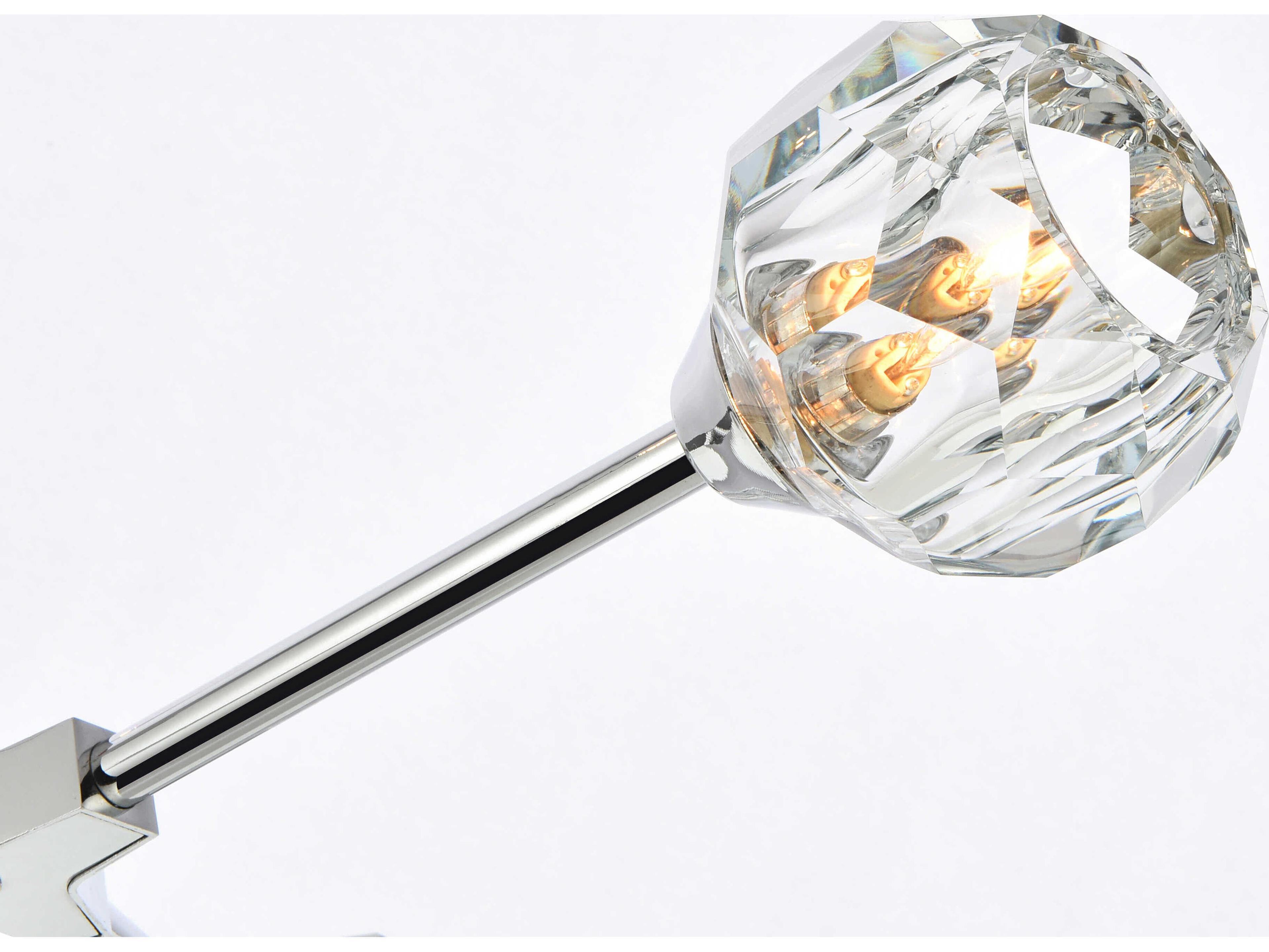 Elegant Lighting Zayne 10-Light Chrome Crystal Geometric Linear Island Pendant