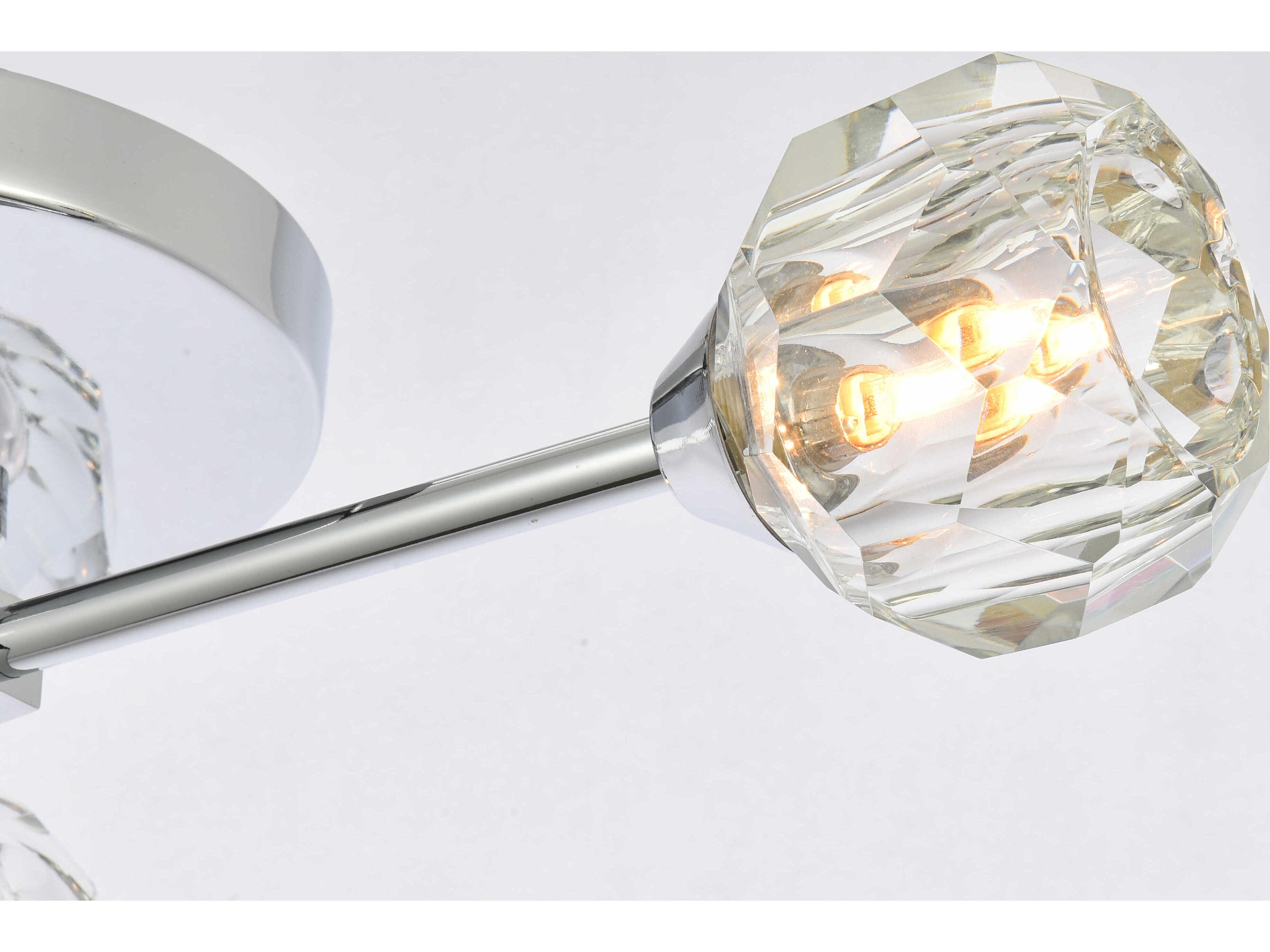 Elegant Lighting Zayne 3-Light Chrome Crystal Geometric Semi Flush Mount