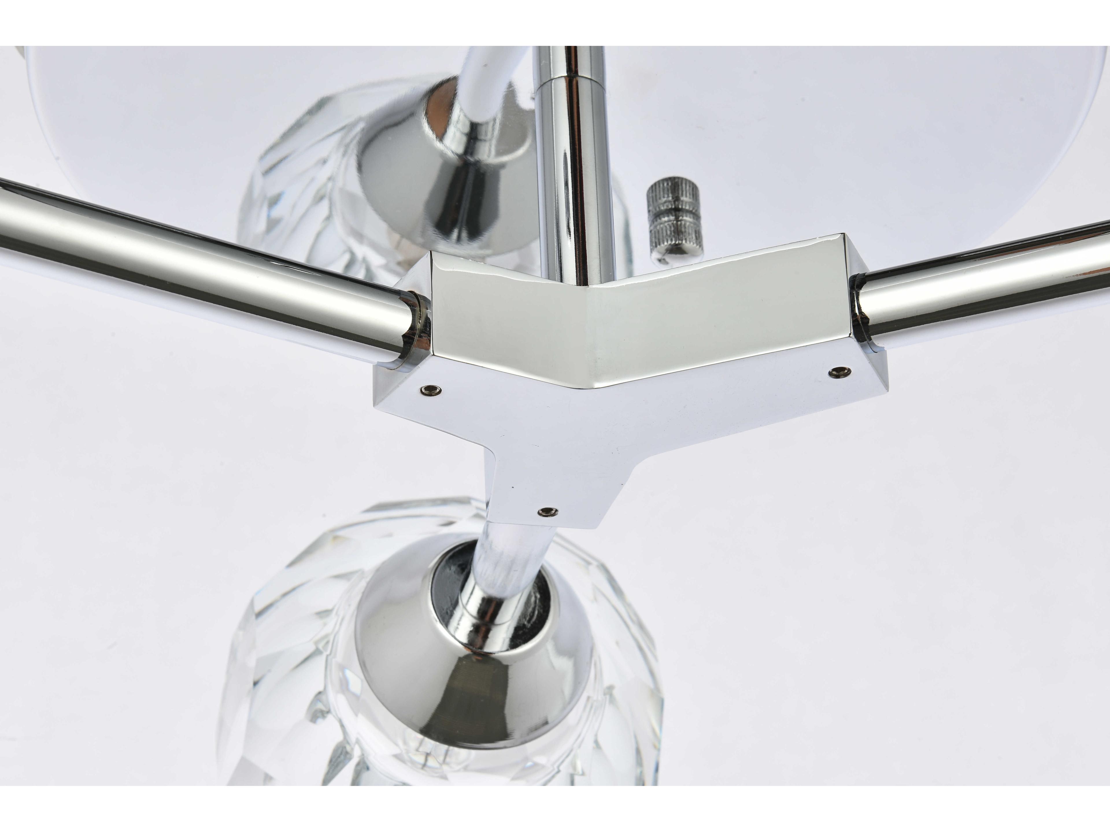 Elegant Lighting Zayne 3-Light Chrome Crystal Geometric Semi Flush Mount