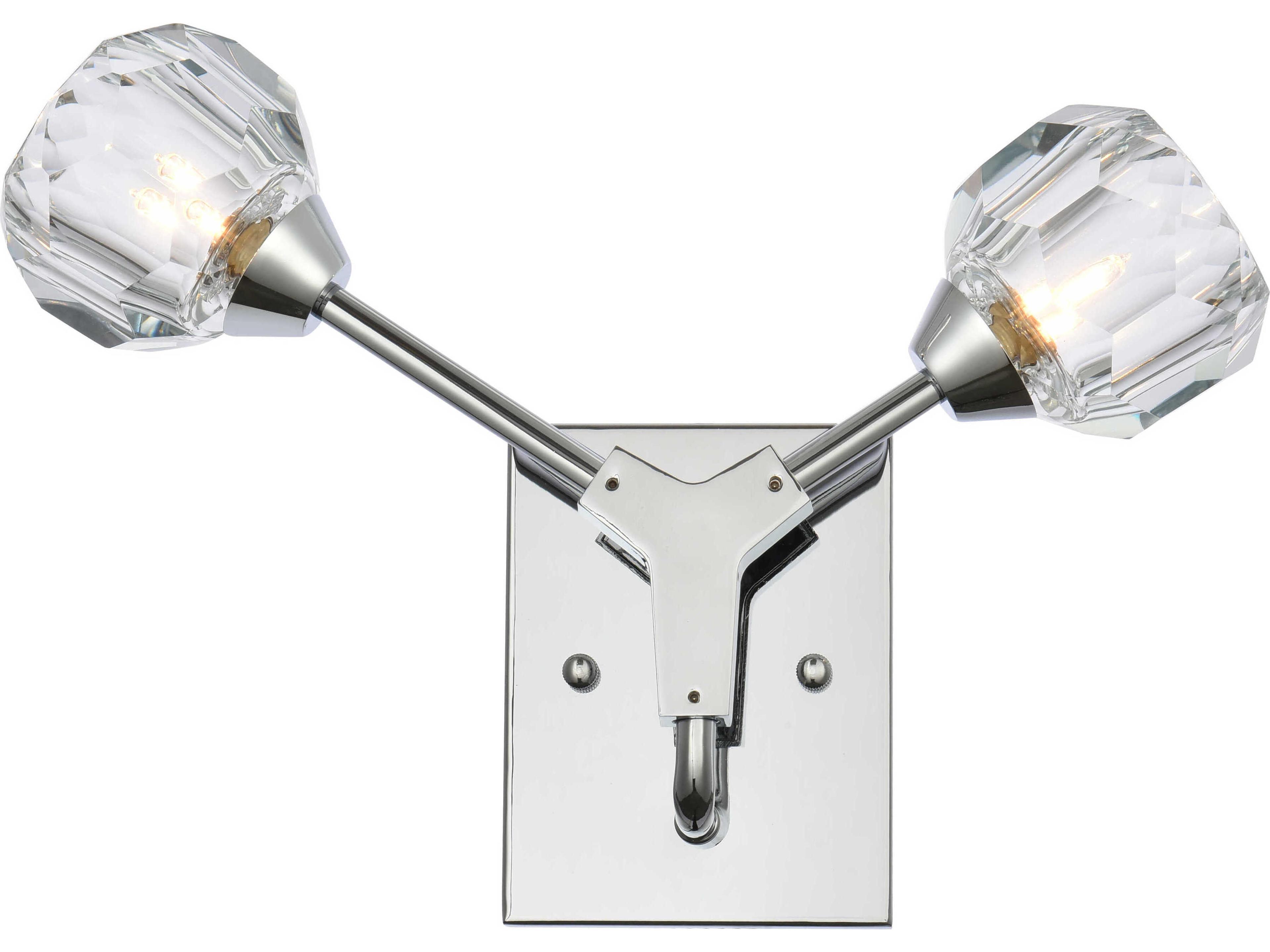 Zayne 2-Light Chrome Crystal Wall Sconce