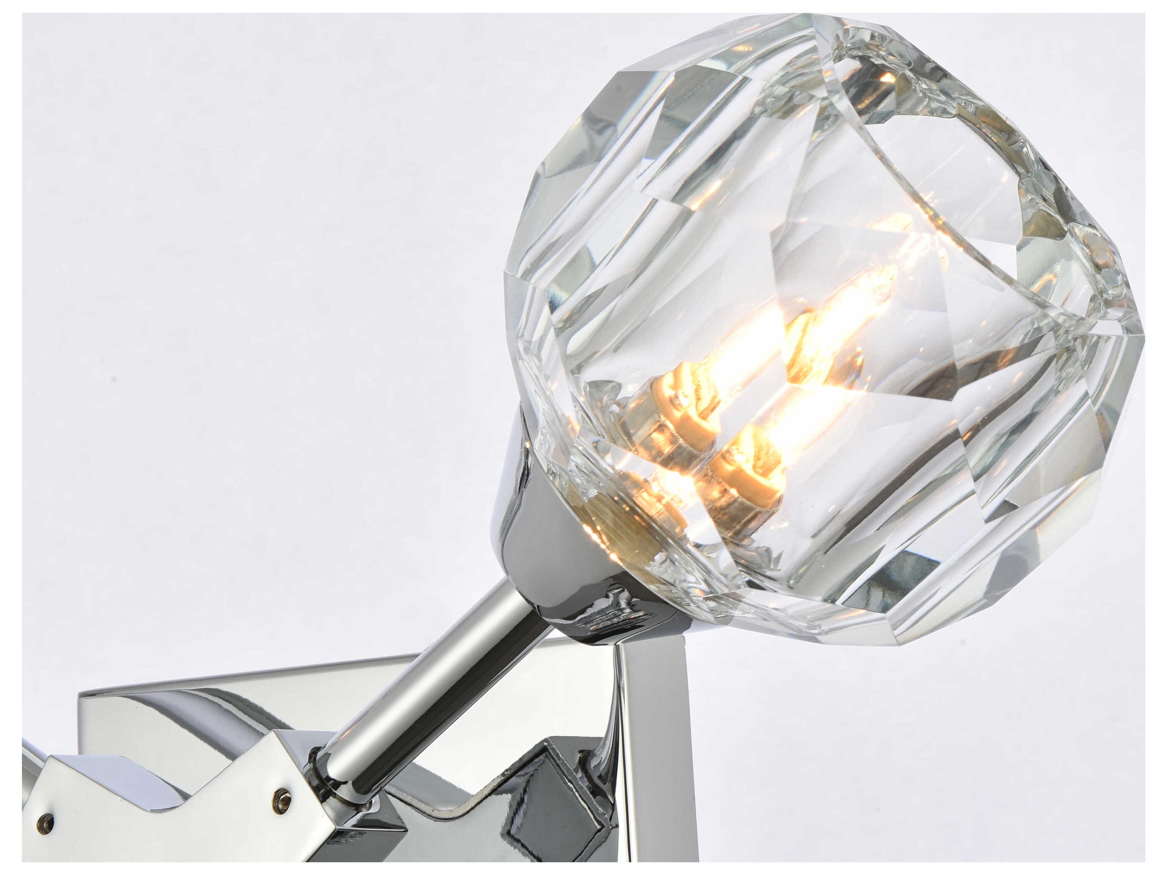 Elegant Lighting Zayne 2-Light Chrome Crystal Wall Sconce