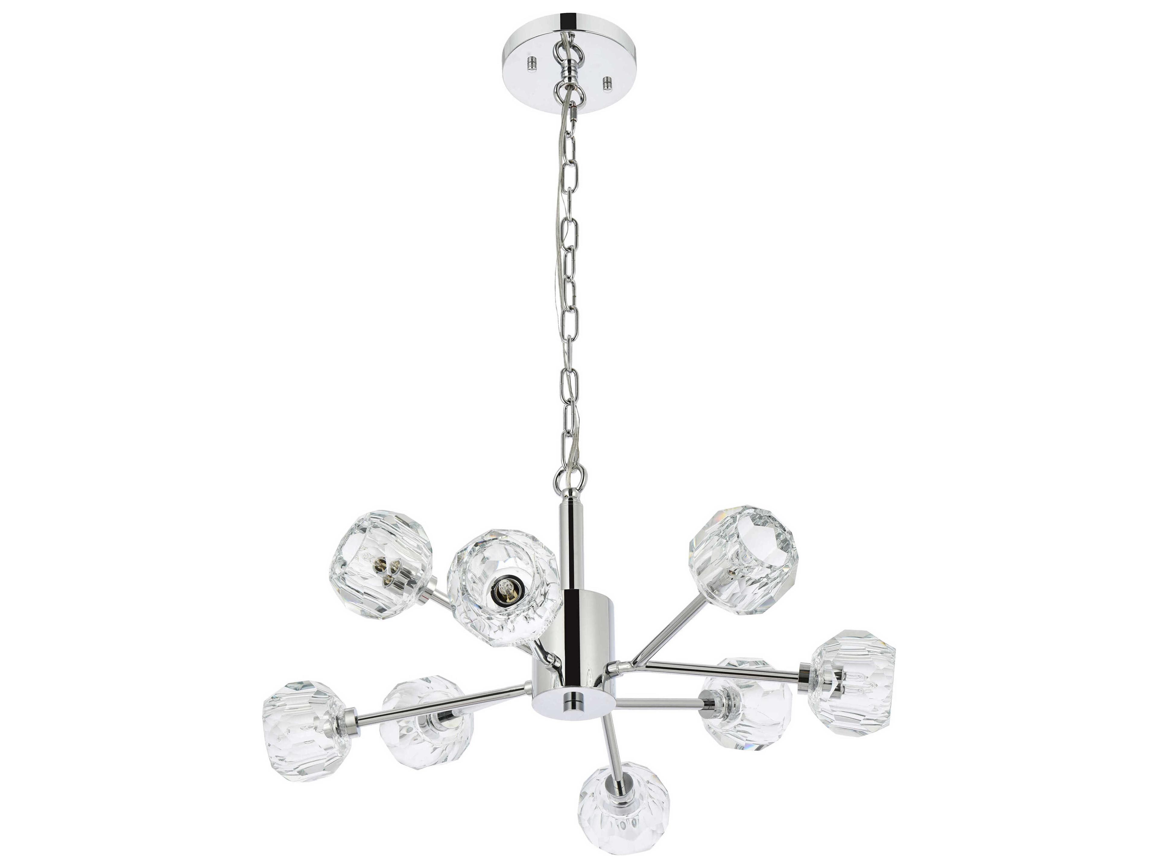 Elegant Lighting Graham 8-Light Chrome Crystal Geometric Pendant