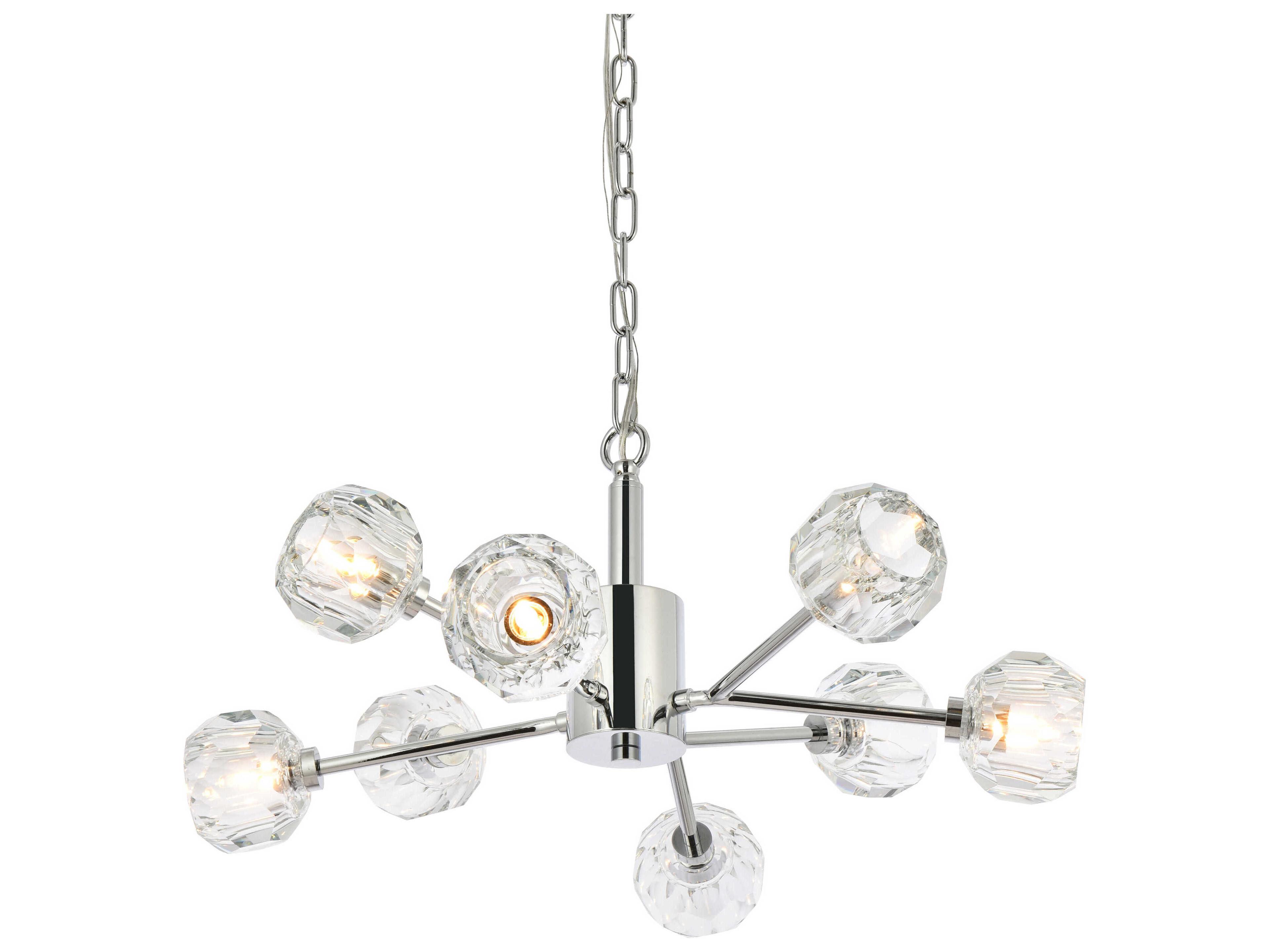 Elegant Lighting Graham 8-Light Chrome Crystal Geometric Pendant