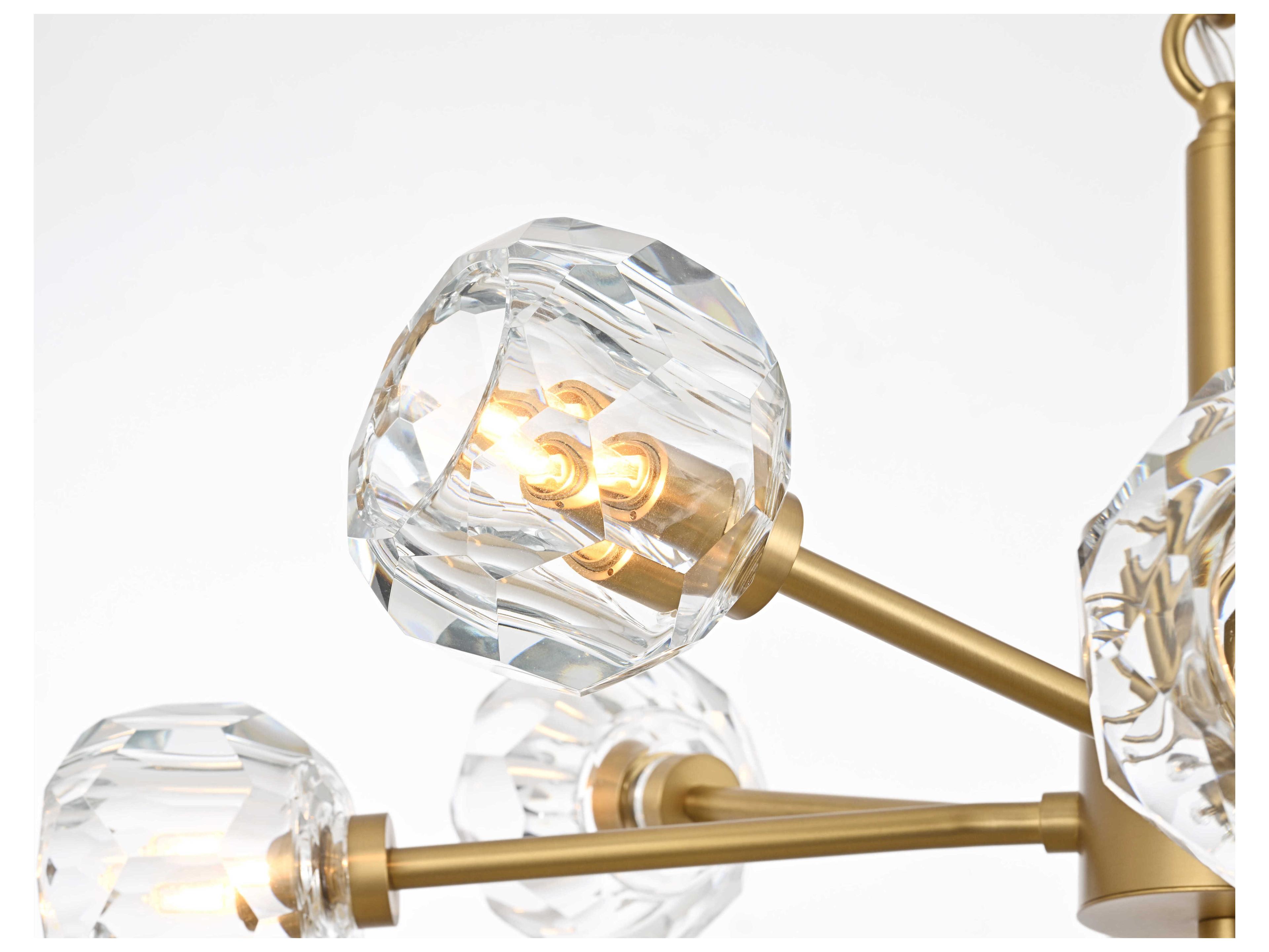 Elegant Lighting Graham 8-Light Gold Crystal Geometric Pendant